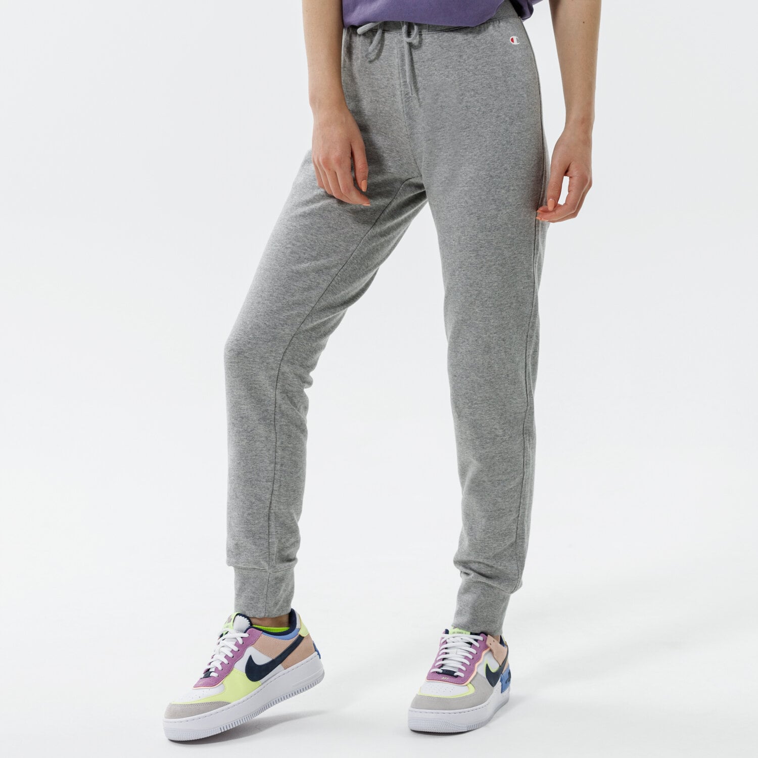 dámské kalhoty CHAMPION KALHOTY  RIB CUFF PANTS 111999EM006 ŠEDÁ