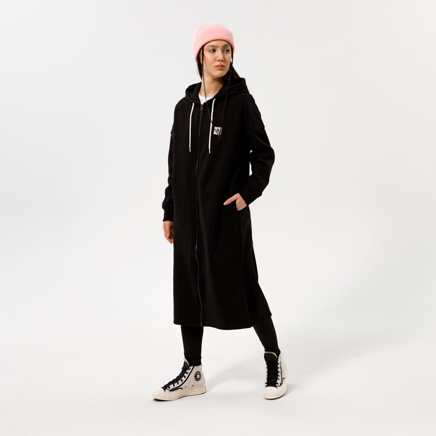 dámská mikina ELEMENT MIKINA S KAPUCÍ LYNGDALL FULL ZIP Z3FLC23732 ČERNÁ
