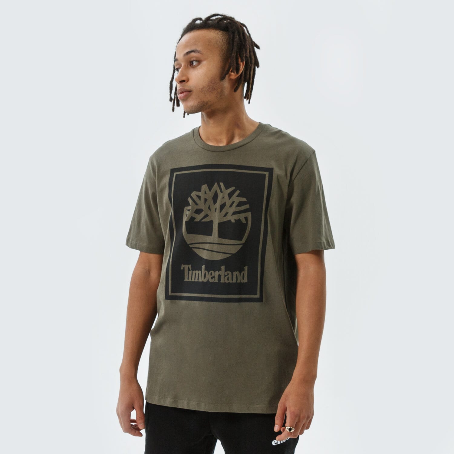 pánské tričko TIMBERLAND TRIČKO YC SS STACK LOGO TEE STACK LOGO TEE TB0A2AJ1Z281 KHAKI