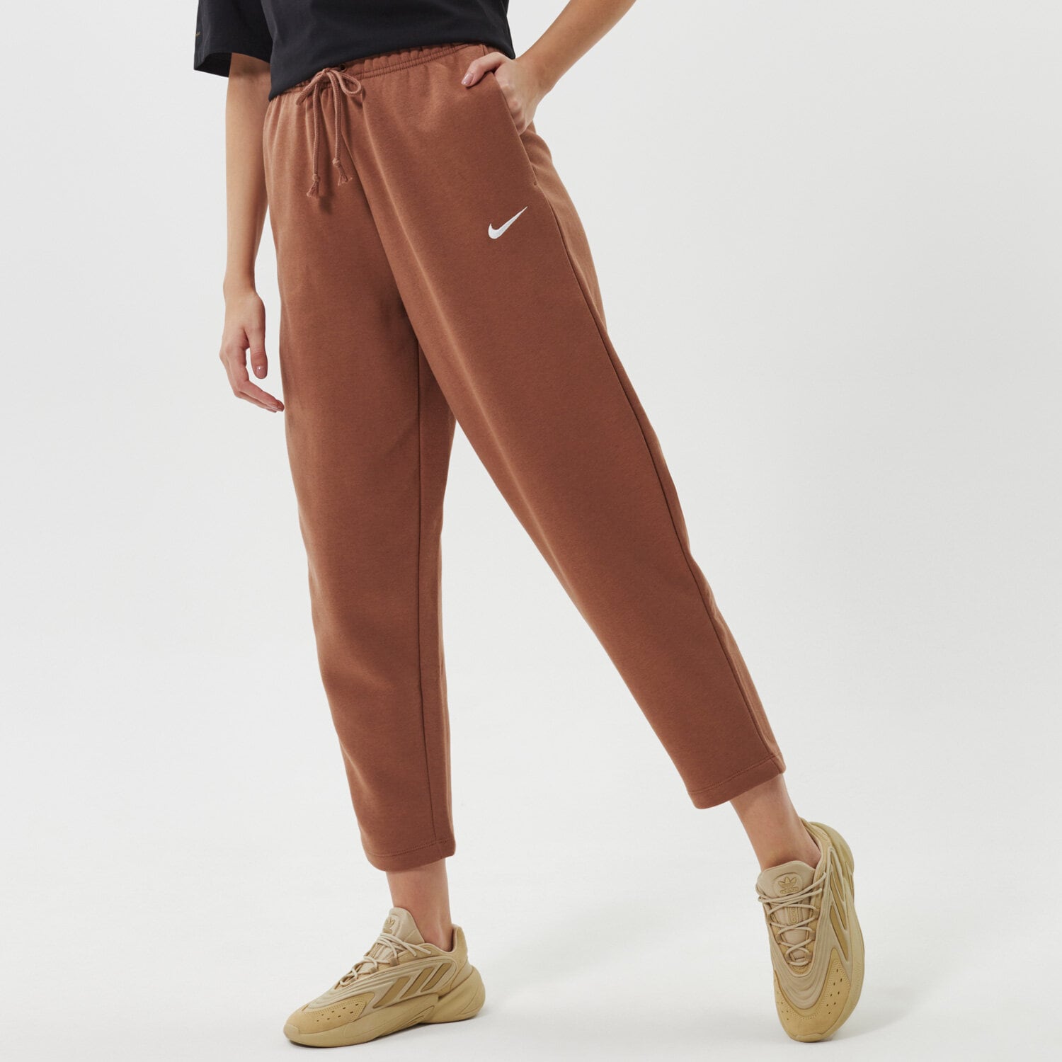dámské kalhoty NIKE KALHOTY  W NSW ESSNTL FLC MR PNT CLCTN DD5636-256 BÉŽOVÁ
