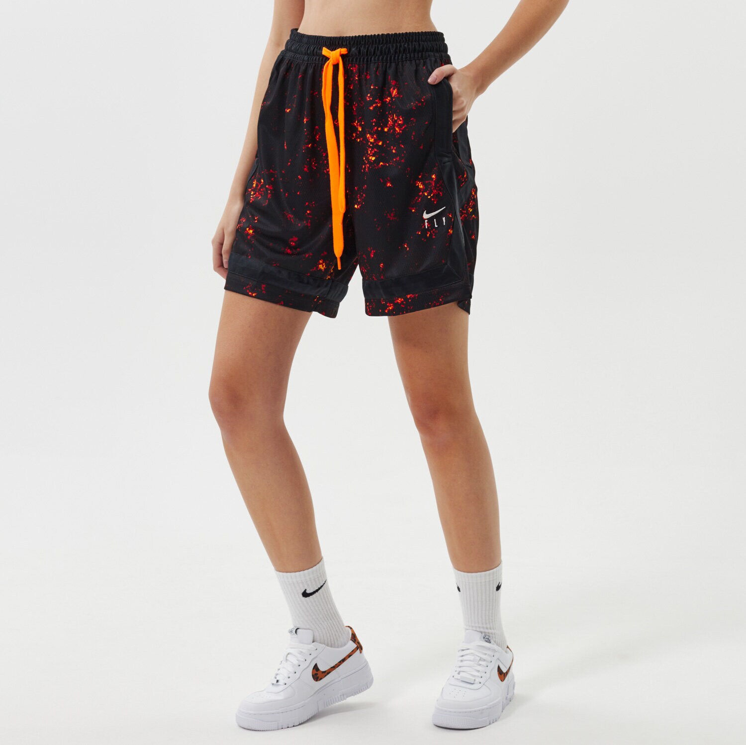 dámské kraťasy NIKE ŠORTKY  W NK FLY SEASONAL CROSSOVER NBA DH0643-010 ČERNÁ