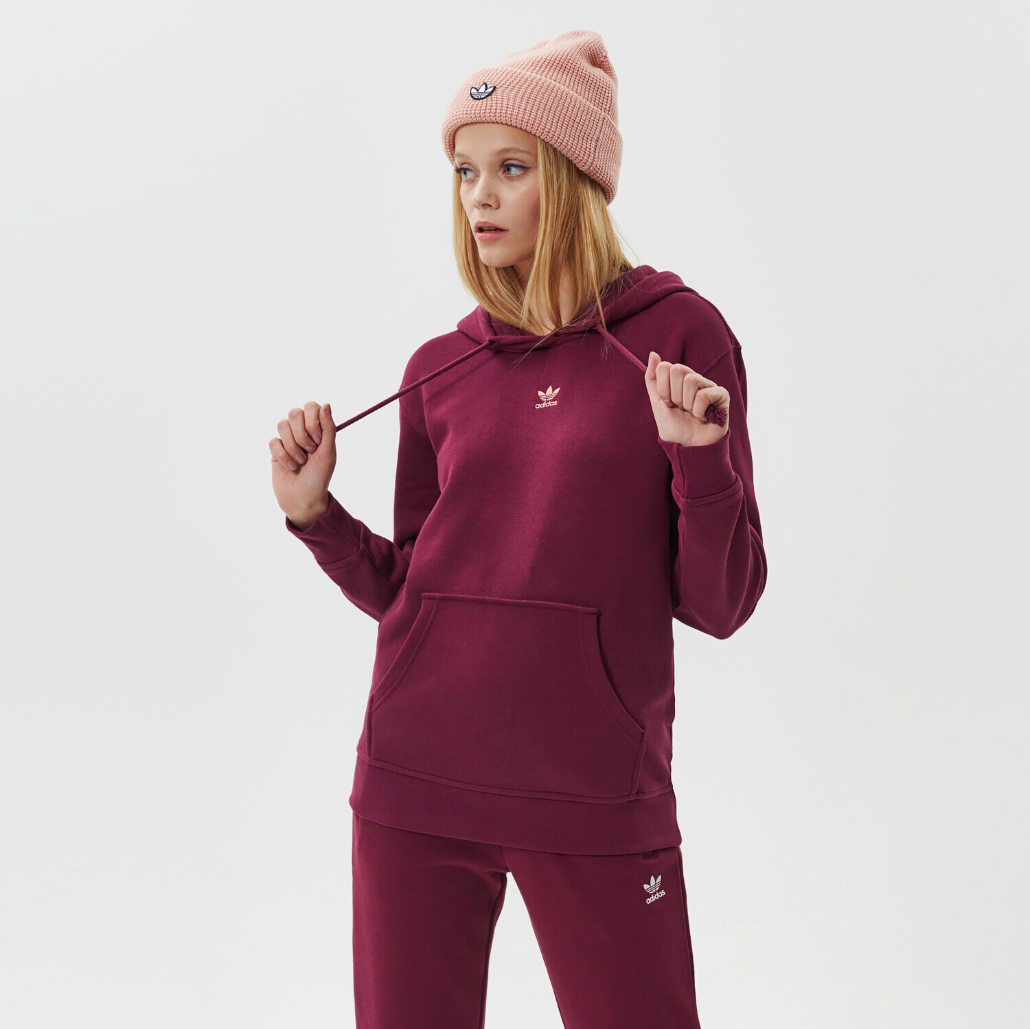 dámská mikina ADIDAS MIKINA S KAPUCÍ HOODIE H34728 BORDOVÁ