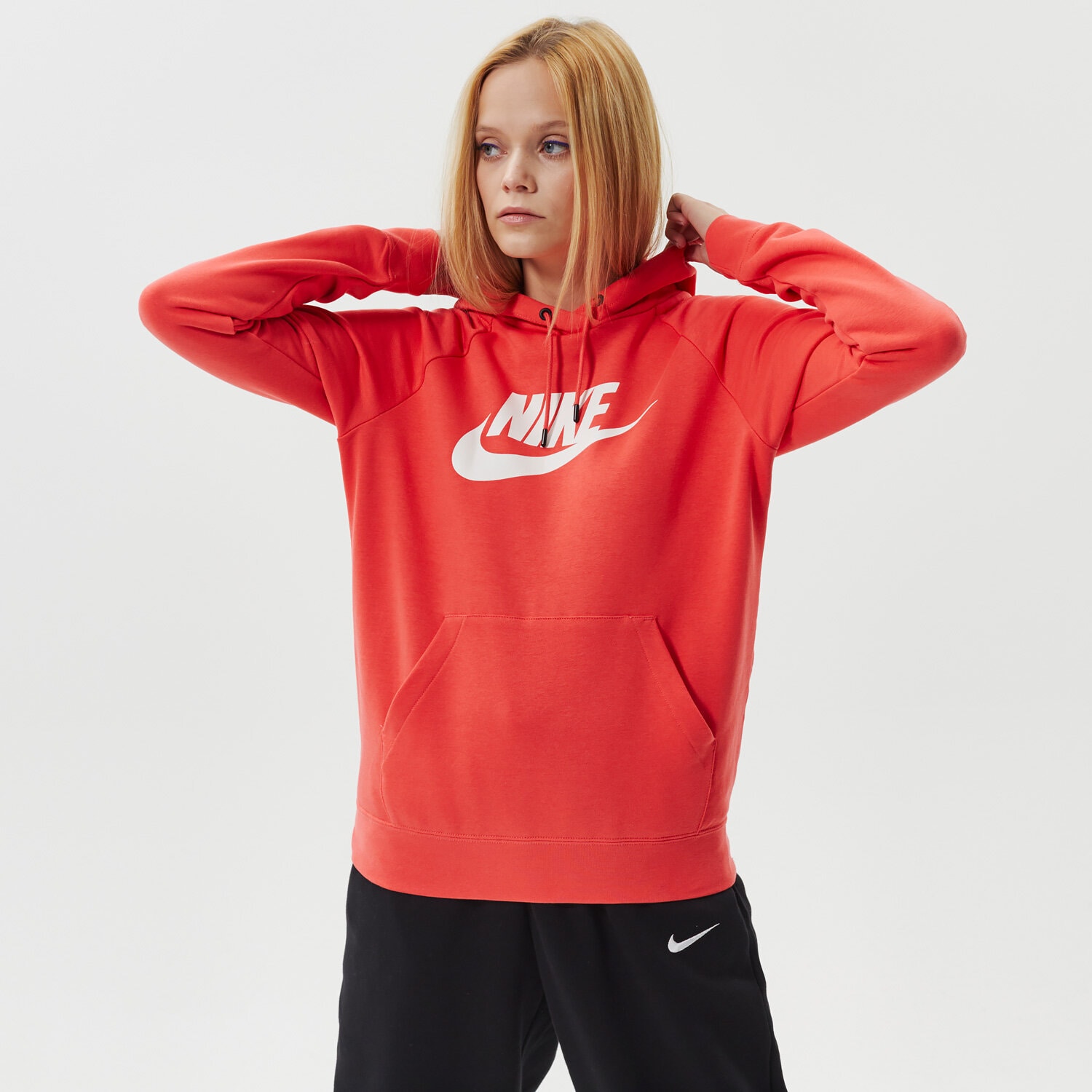 dámská mikina NIKE MIKINA S KAPUCÍ SPORTSWEAR ESSENTIAL BV4126-814 korálová