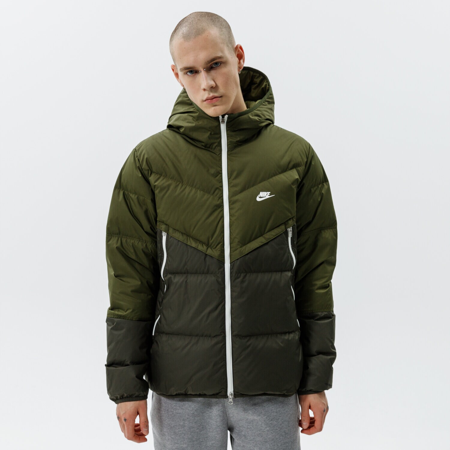 pánská zimní bunda NIKE BUNDA ZIMNÍ M NSW SF WINDRUNNER HD JKT DD6795-326 KHAKI
