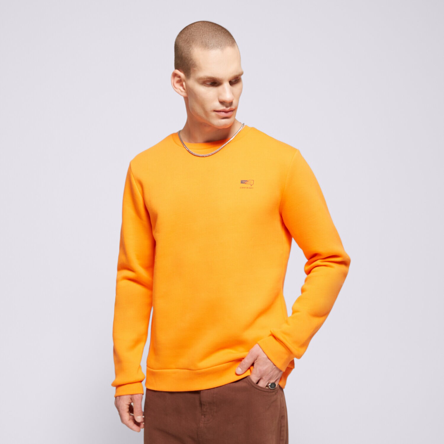 pánská mikina CONFRONT MIKINA SMALL LOGO CREW ORANGE CF321BLM32002 ORANŽOVÁ