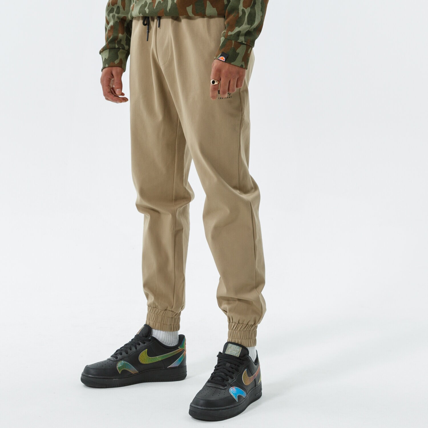 pánské kalhoty CONFRONT KALHOTY  TECH CITY PANTS BEIGE CF321SPM25001 BÉŽOVÁ