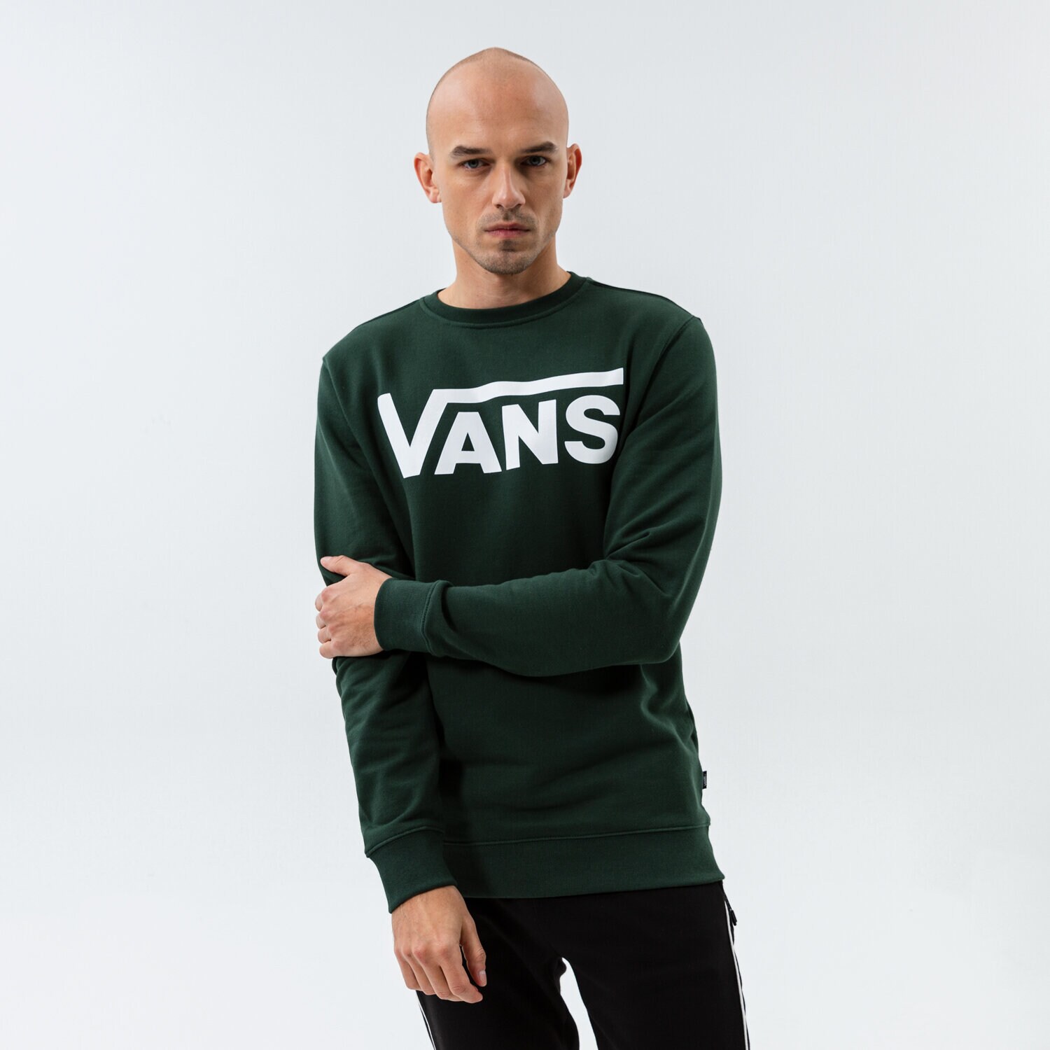 pánská mikina VANS MIKINA MN VANS CLASSIC CREW II VN0A456A4CL ZELENÁ