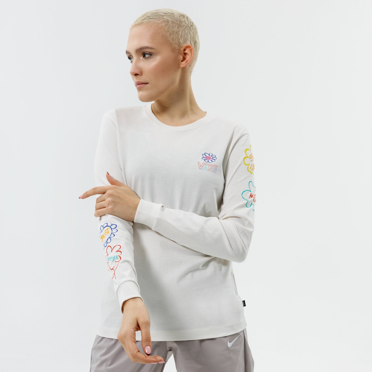 dámské tričko VANS TRIČKO WM CULTIVATE CARE LS BF VN0A5LK1FS81 BÉŽOVÁ