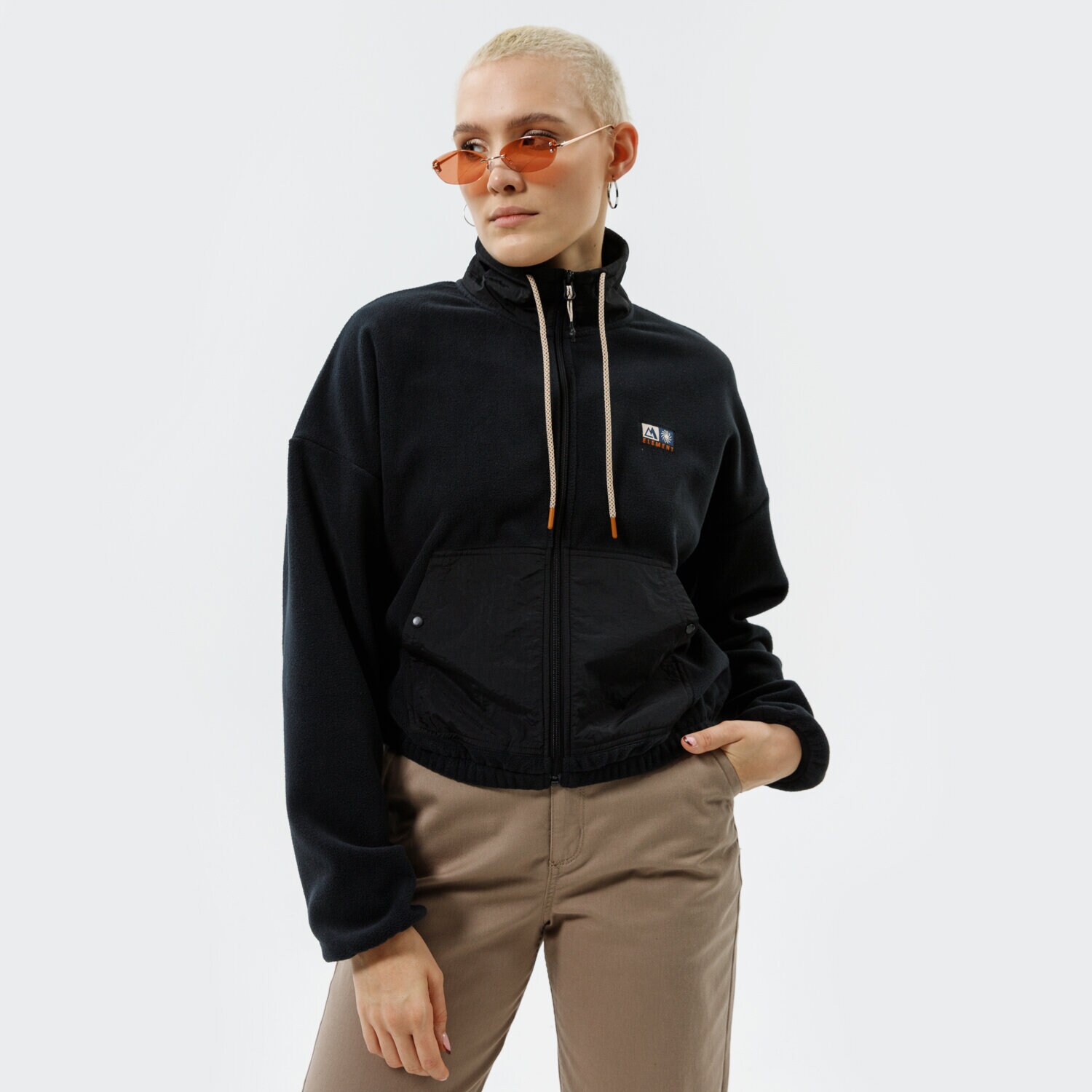 dámská mikina ELEMENT MIKINA OSLO ZIP FLEECE MIKINA  Z3WAA43732 ČERNÁ