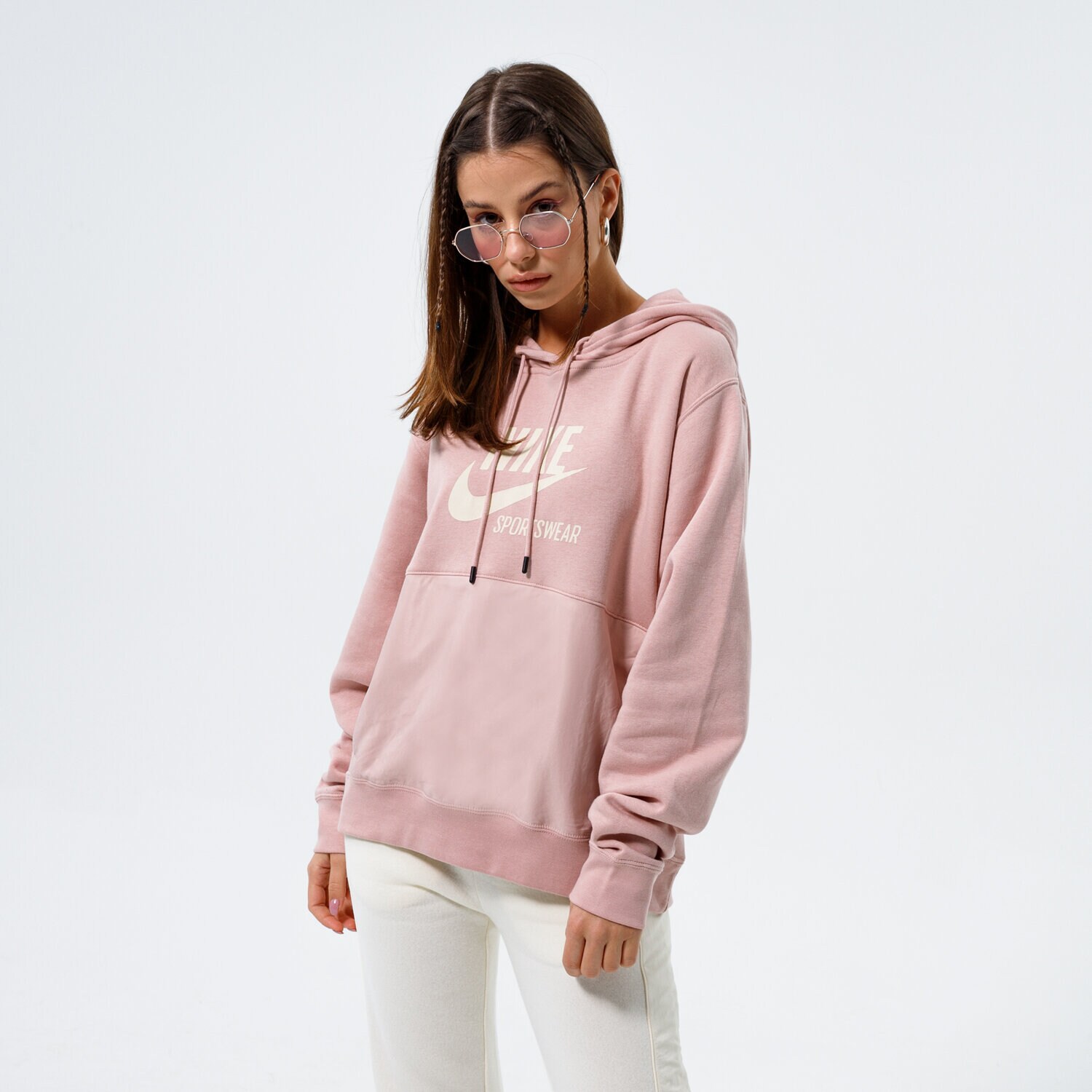 dámská mikina NIKE MIKINA S KAPUCÍ W NSW FLC HOODIE HTG DD5673-601 RŮŽOVÁ