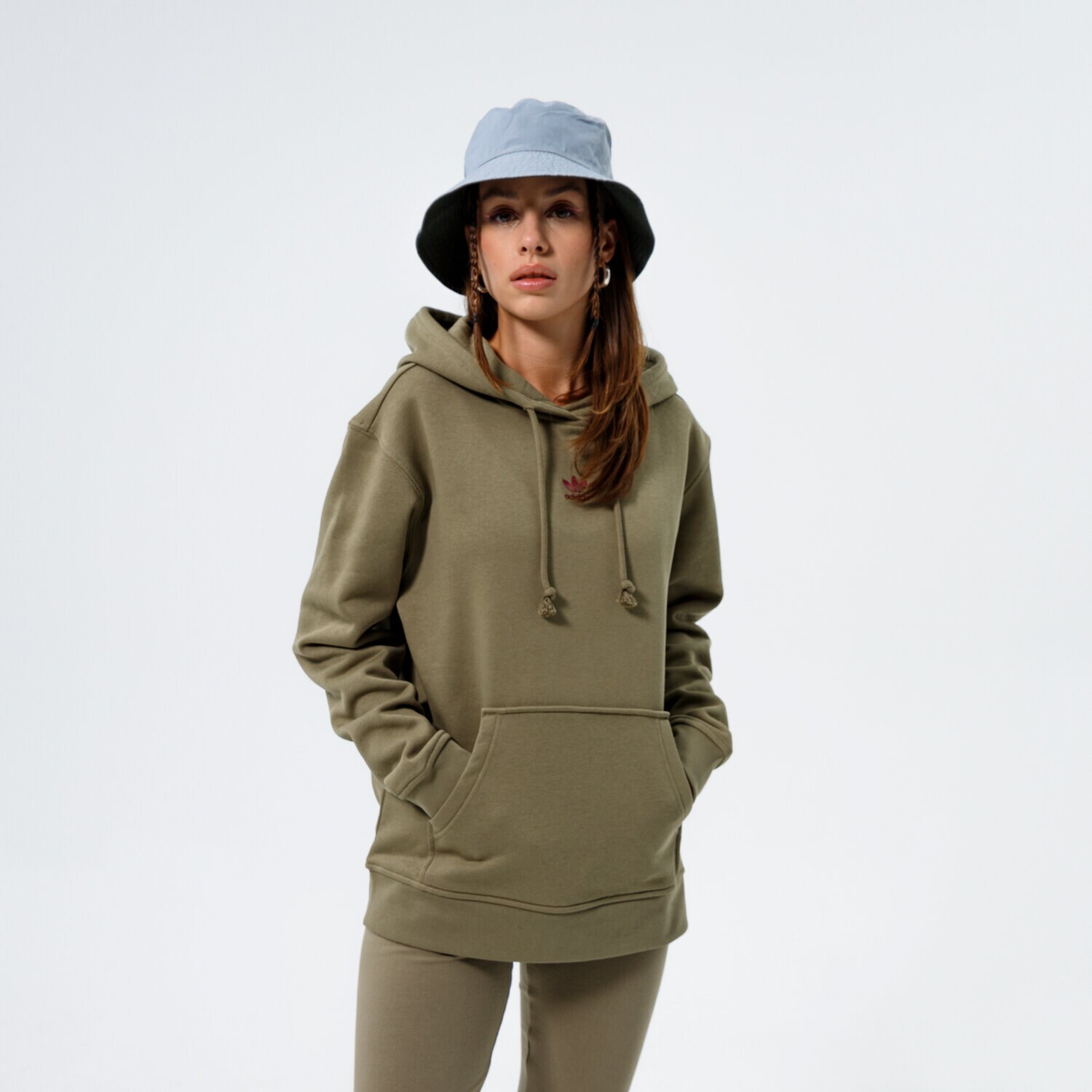 dámská mikina ADIDAS MIKINA S KAPUCÍ HOODIE H34727 KHAKI