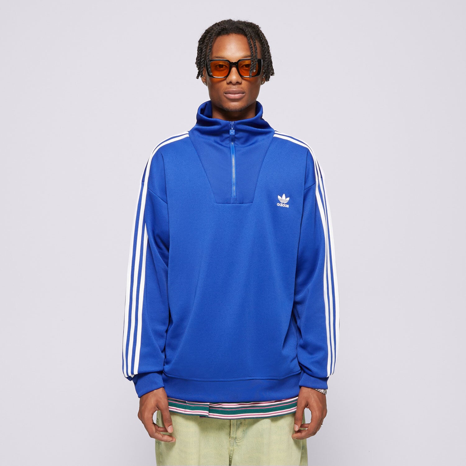 pánská mikina ADIDAS MIKINA ROZEPÍNACÍ FUNNELNECK TT IX5216 MODRÁ