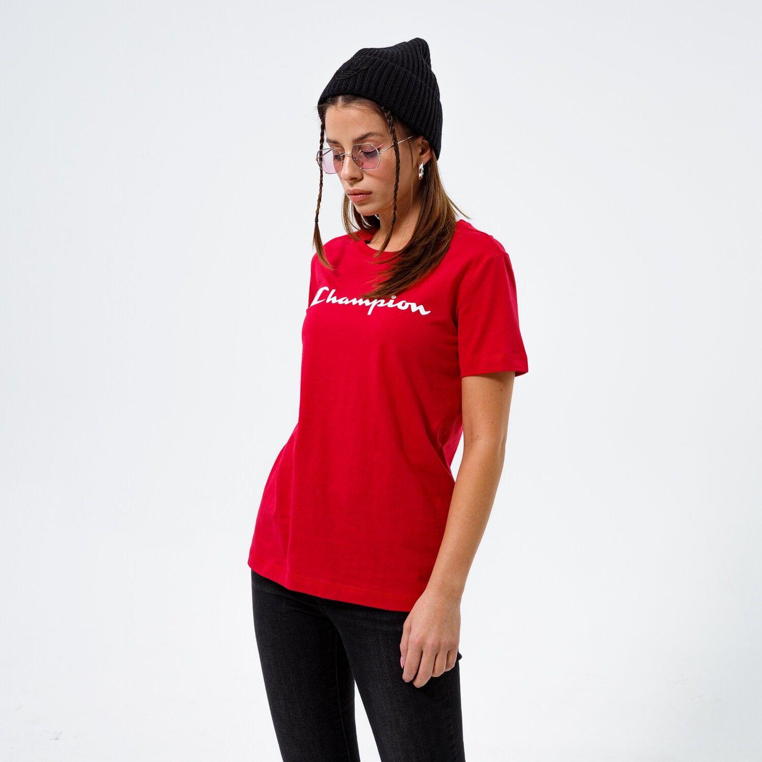 dámské tričko CHAMPION TRIČKO CREWNECK TRIČKO 113223RS061 BORDOVÁ