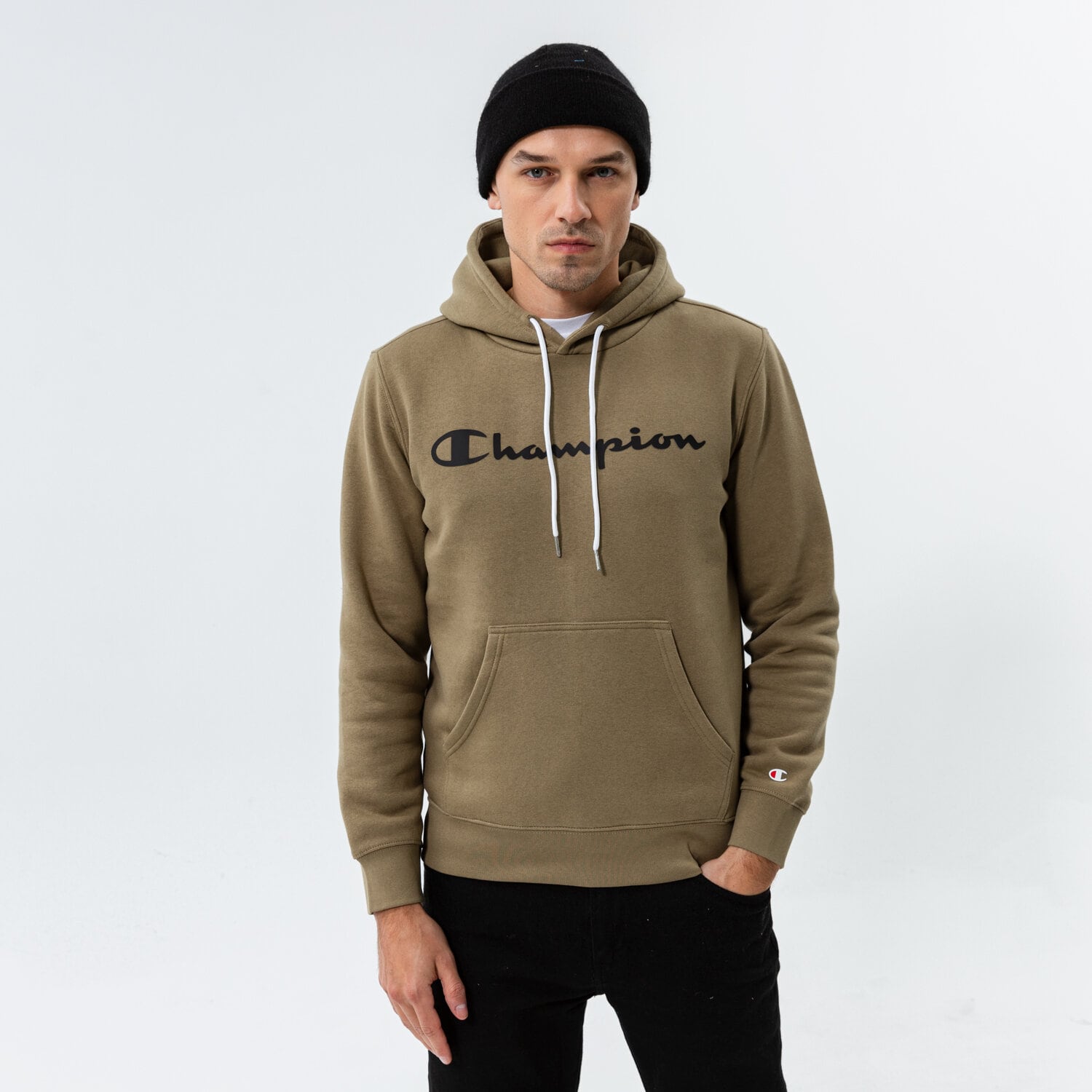 pánská mikina CHAMPION MIKINA S KAPUCÍ HOODED SWEATSHIRT 214743GS044 KHAKI