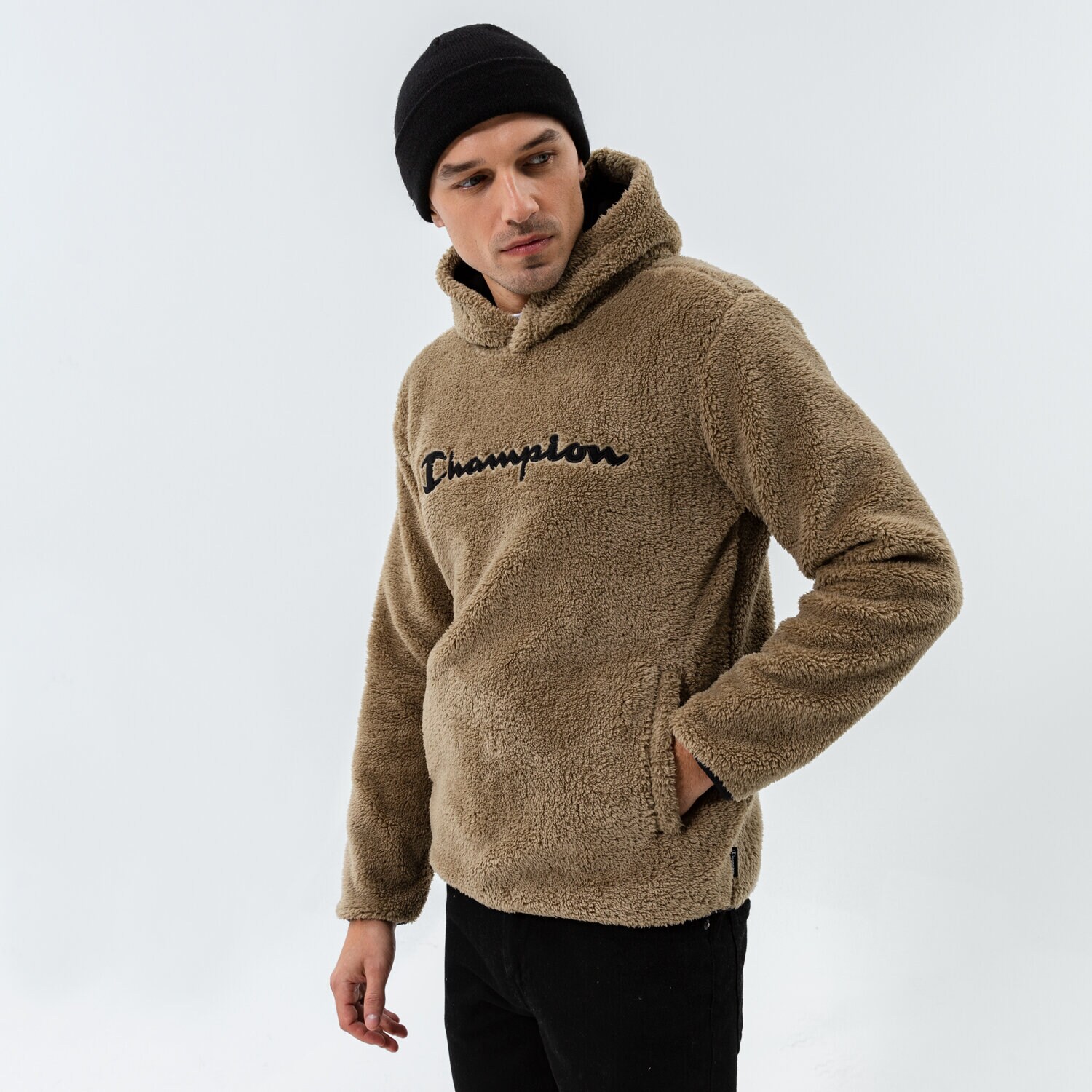 pánská mikina CHAMPION MIKINA S KAPUCÍ HOODED TOP 214973GS044 KHAKI