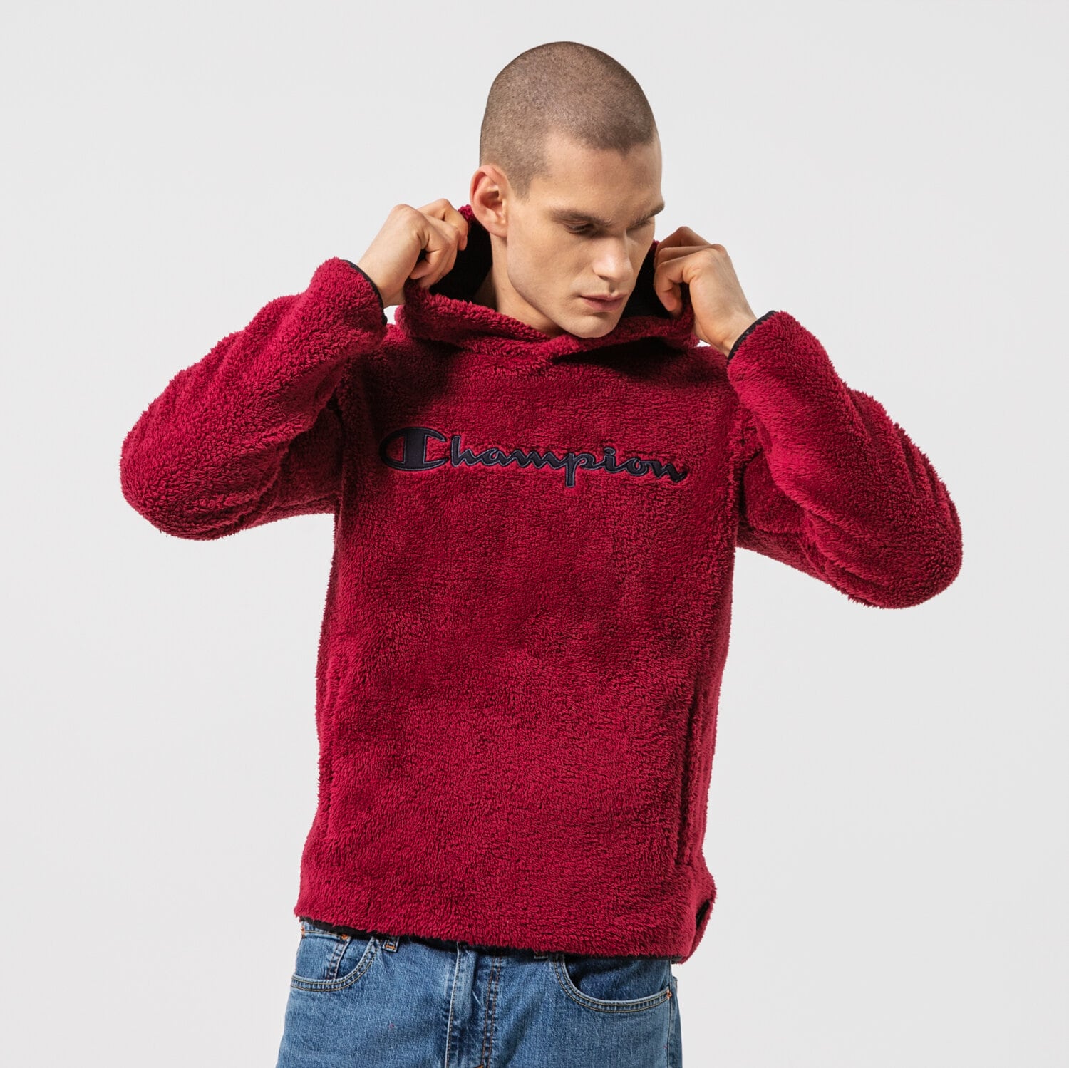 pánská mikina CHAMPION MIKINA S KAPUCÍ HOODED TOP 214973VS516 BORDOVÁ