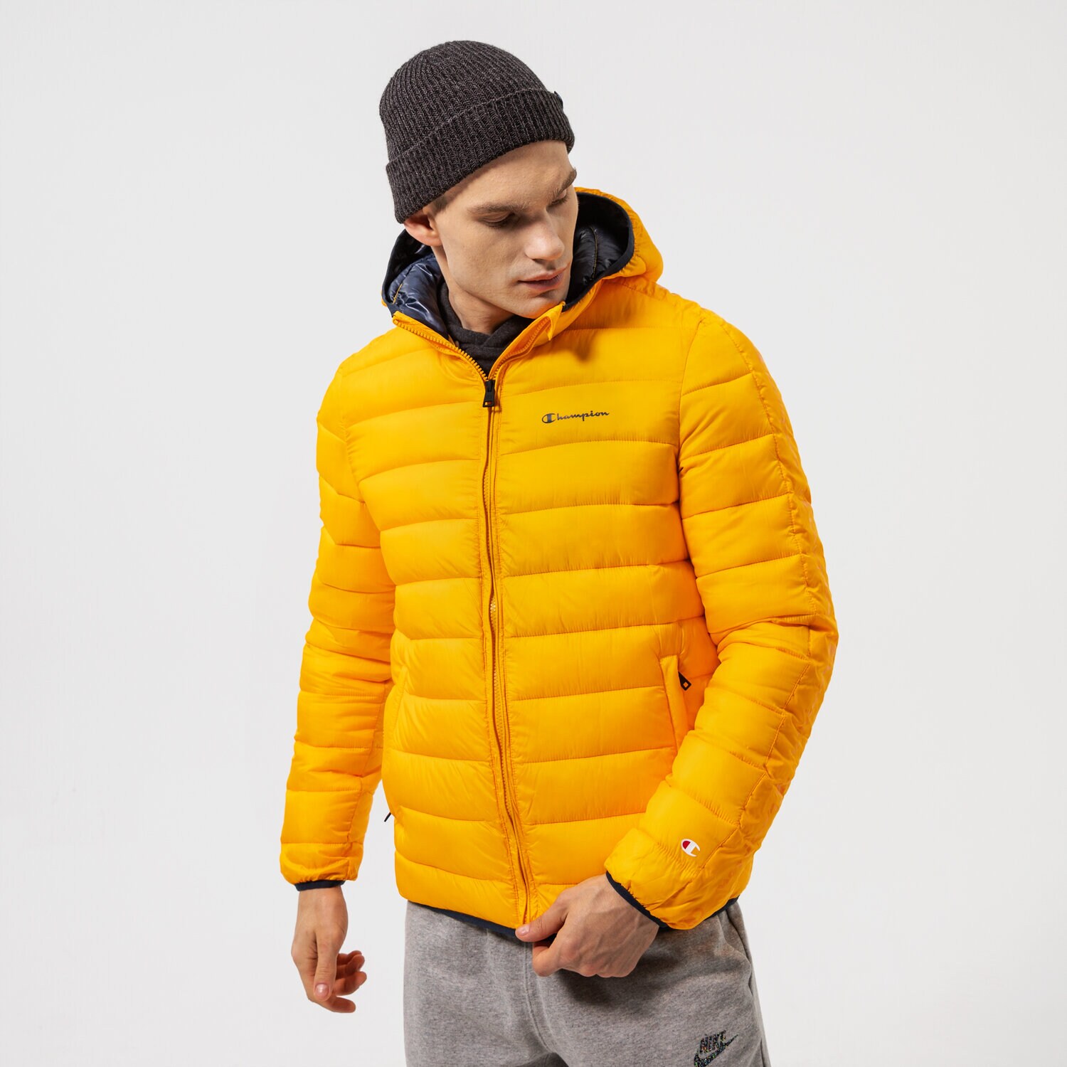 pánská zimní bunda CHAMPION BUNDA ZIMNÍ HOODED JACKET 216647YS041 ŽLUTÁ