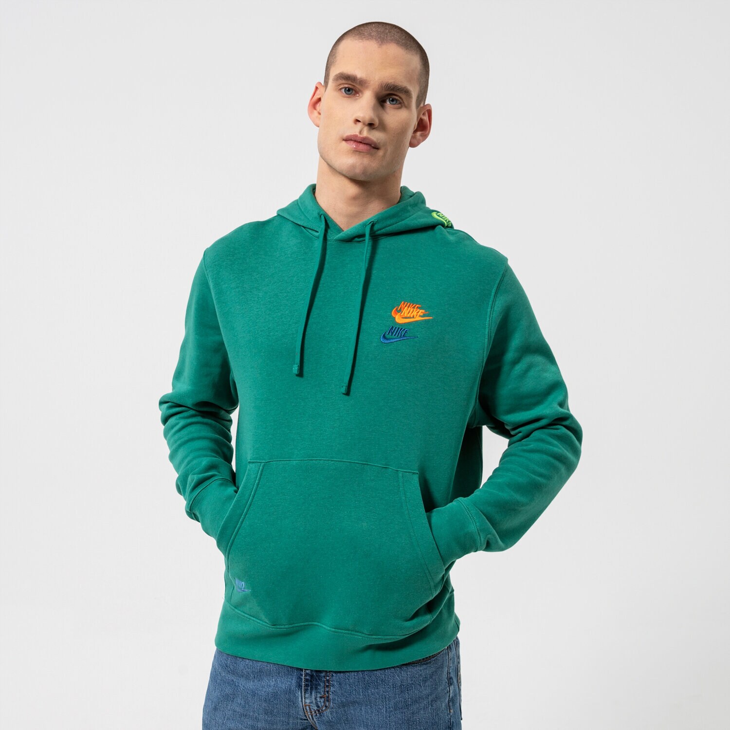 pánská mikina NIKE MIKINA S KAPUCÍ M NSW SPE+ BB PO HOODIE M FTA DM8882-350 ZELENÁ