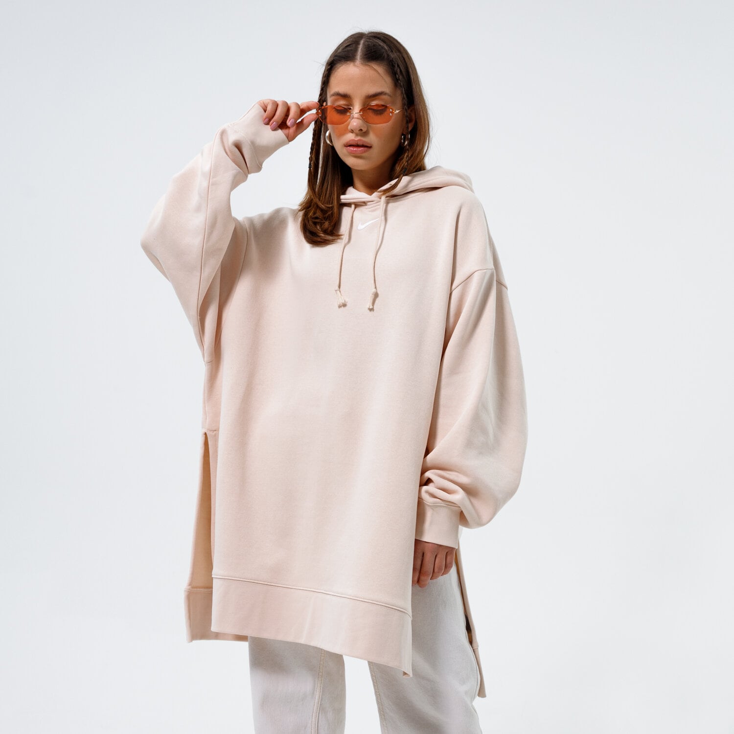 dámská mikina NIKE MIKINA S KAPUCÍ W NSW ESSNTL FLC HOODIE SSNL DH1089-219 BÉŽOVÁ