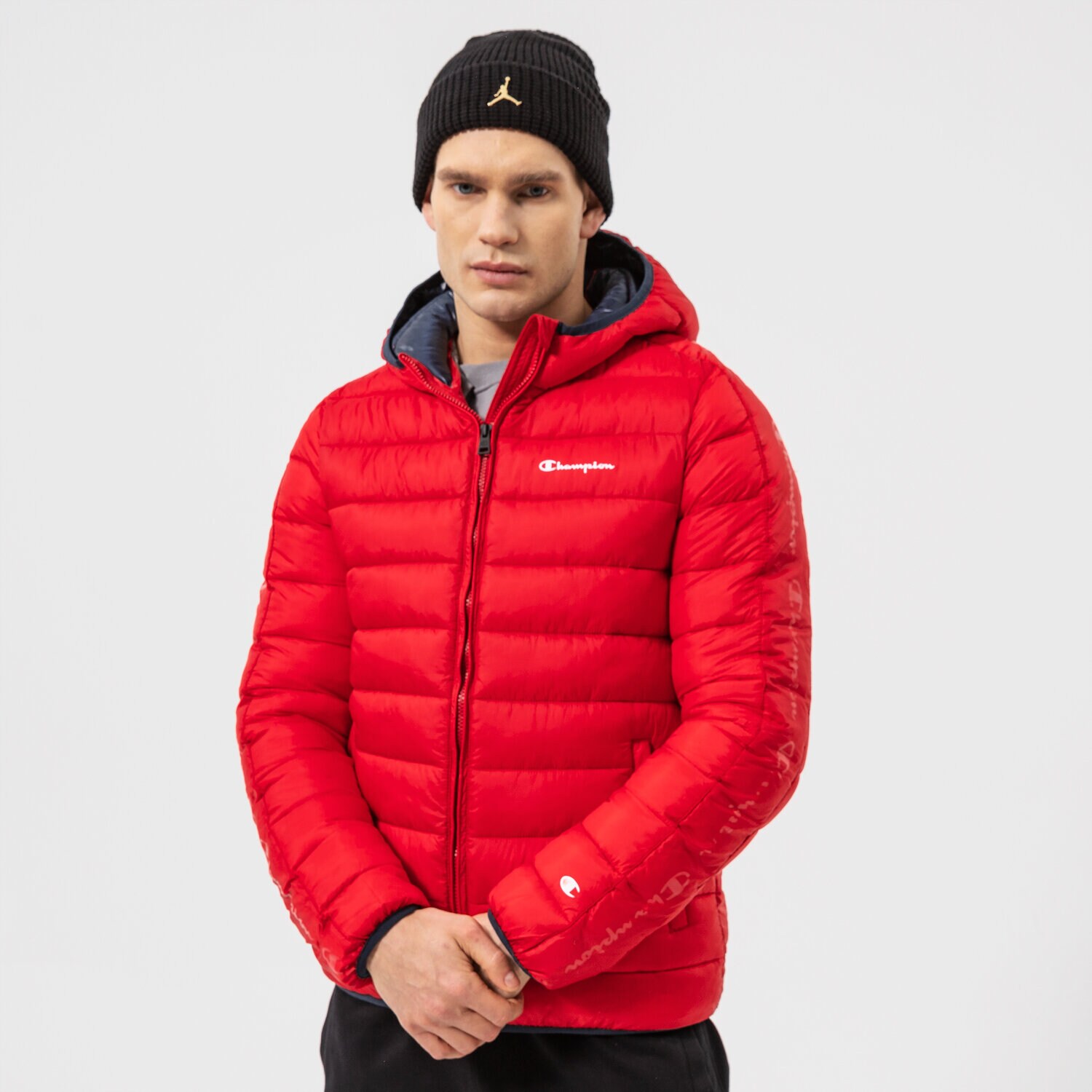 pánská zimní bunda CHAMPION BUNDA ZIMNÍ HOODED JACKET 216647RS053 BORDOVÁ