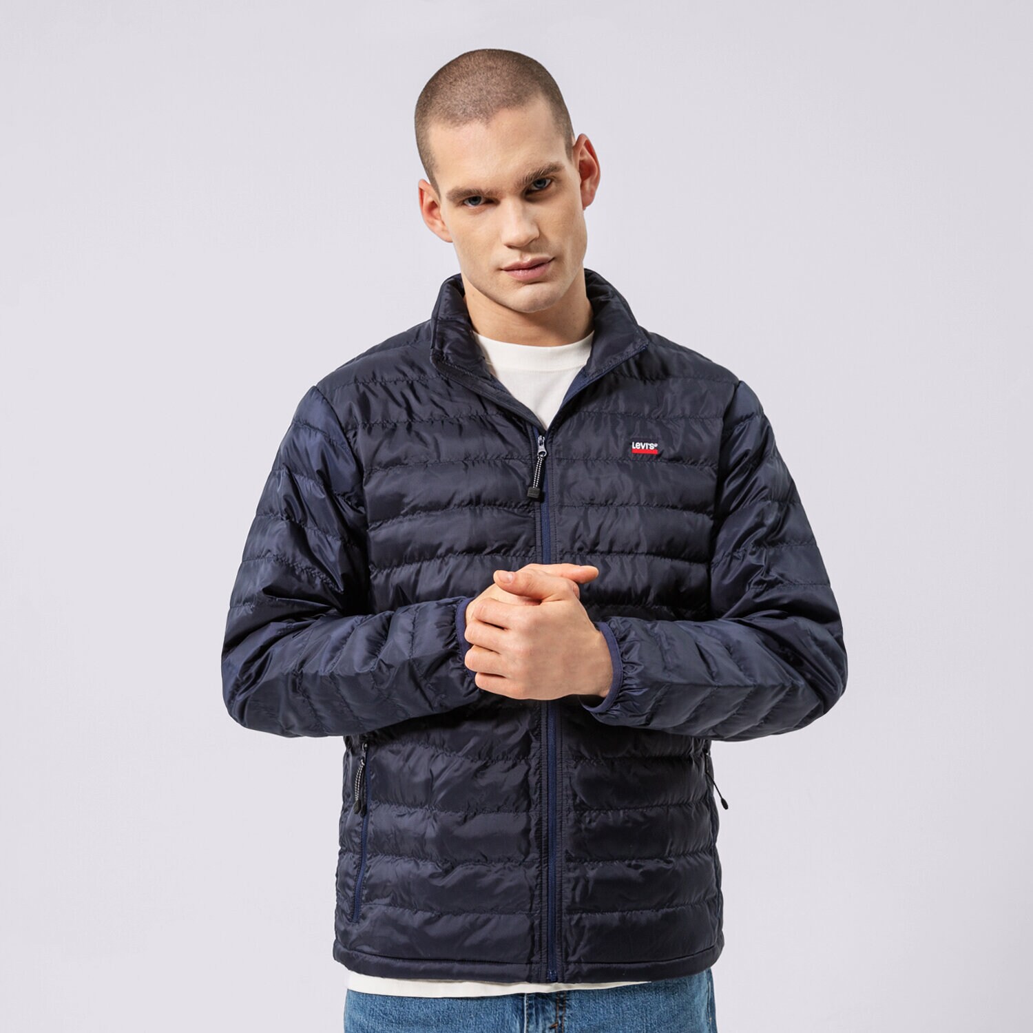 Přechodná bunda pánská (podzimní, jarní) LEVI'S BUNDA PRESIDIO PACKABLE JACKET 27523-0008 TMAVOMODRÁ