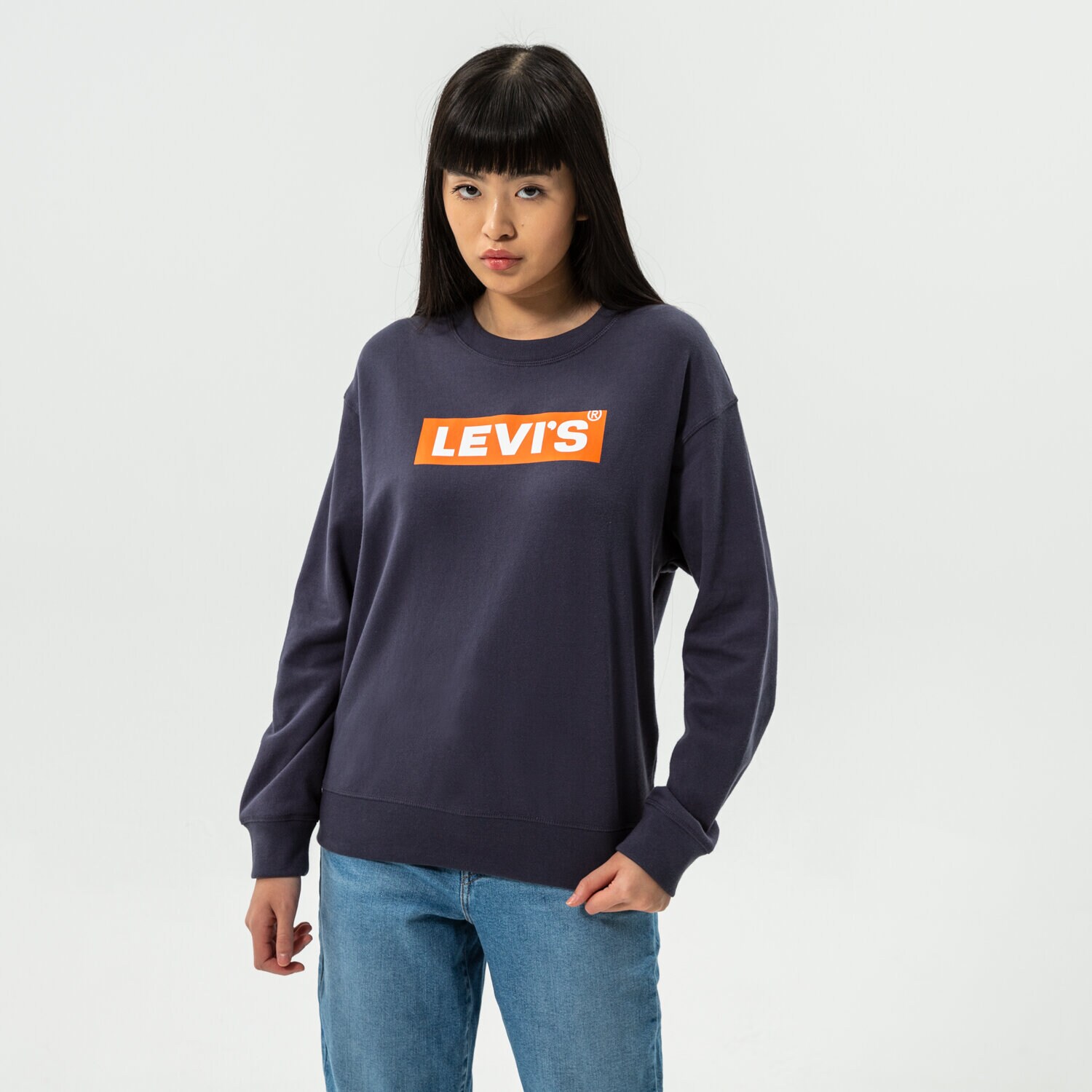 dámská mikina LEVI'S MIKINA GRAPHIC STANDARD CREW 18686-0061 TMAVOMODRÁ