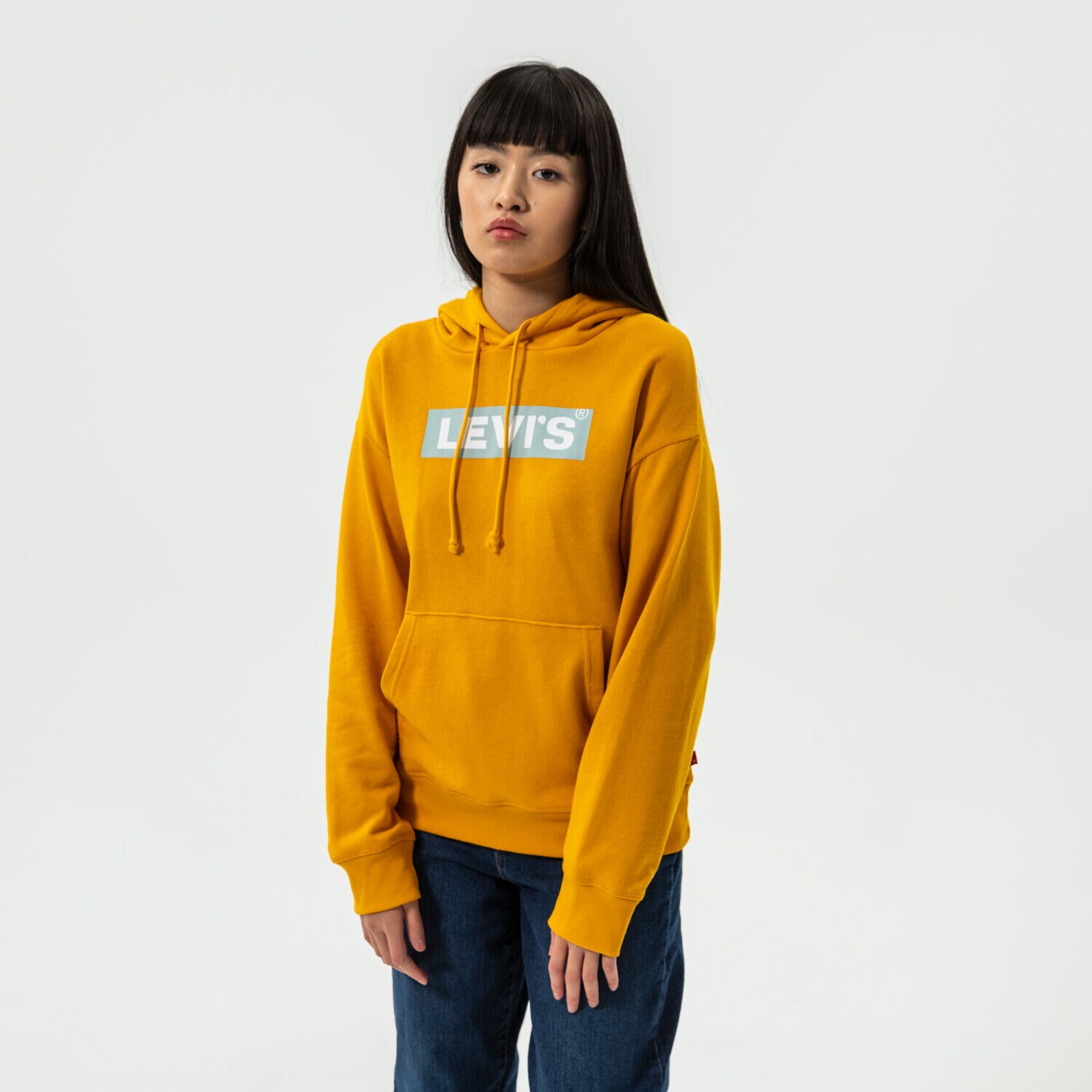 dámská mikina LEVI'S MIKINA S KAPUCÍ GRAPHIC STANDARD HOODIE 18487-0114 hořčicová