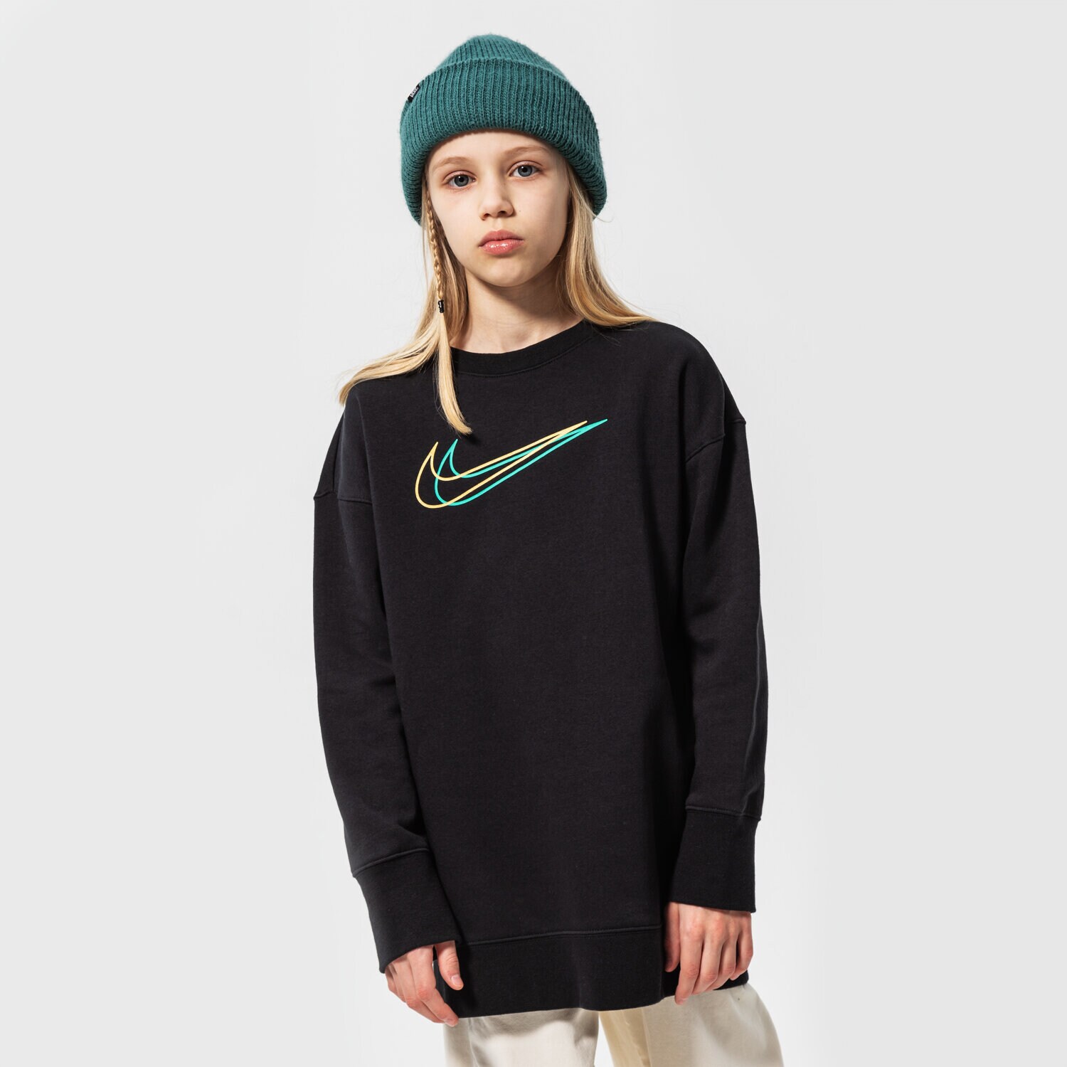 dětská mikina NIKE MIKINA G NSW BF CREW GIRL DO8391-010 ČERNÁ