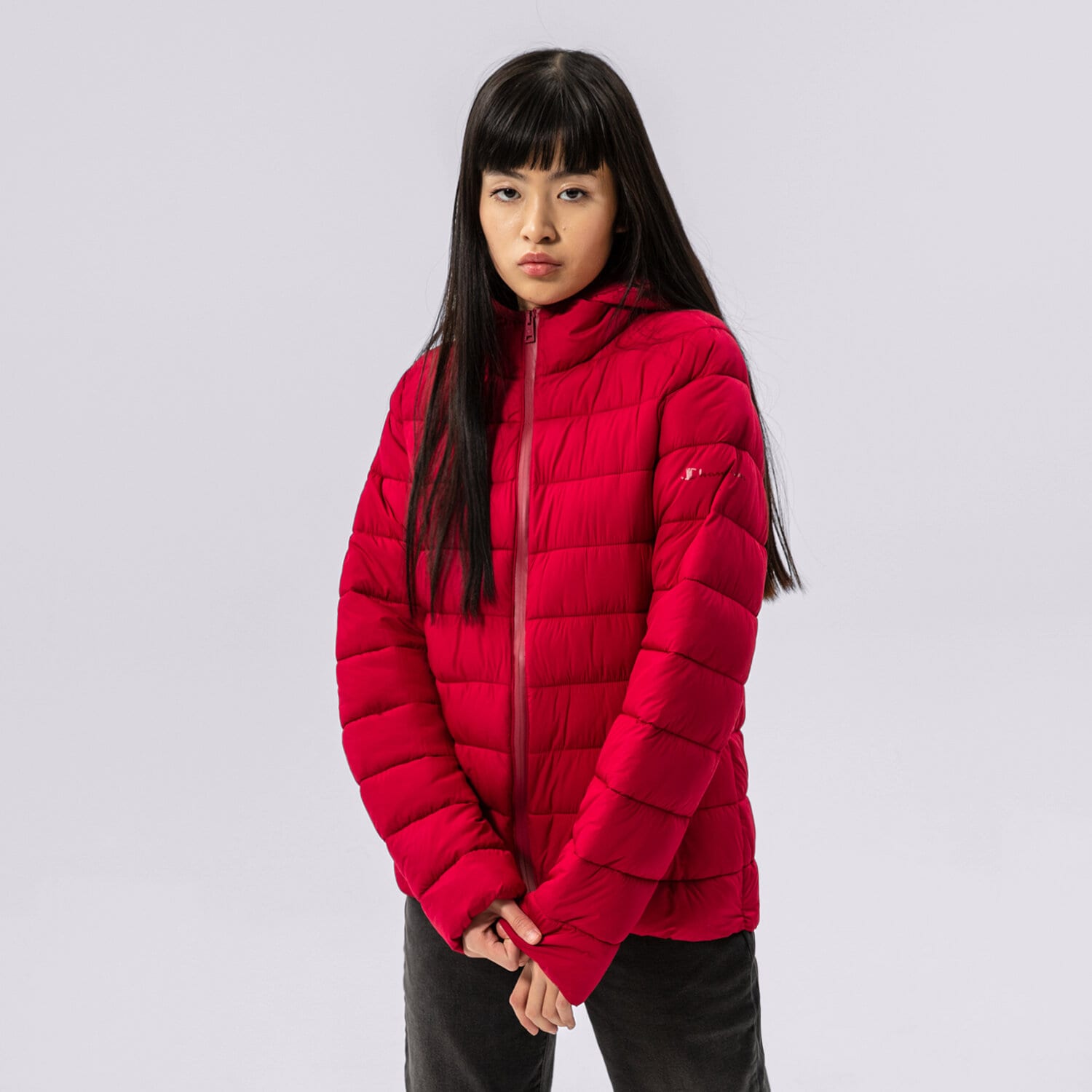 dámská zimní bunda CHAMPION BUNDA ZIMNÍ HOODED POLYFILLED JACKET 114549RS061 BORDOVÁ