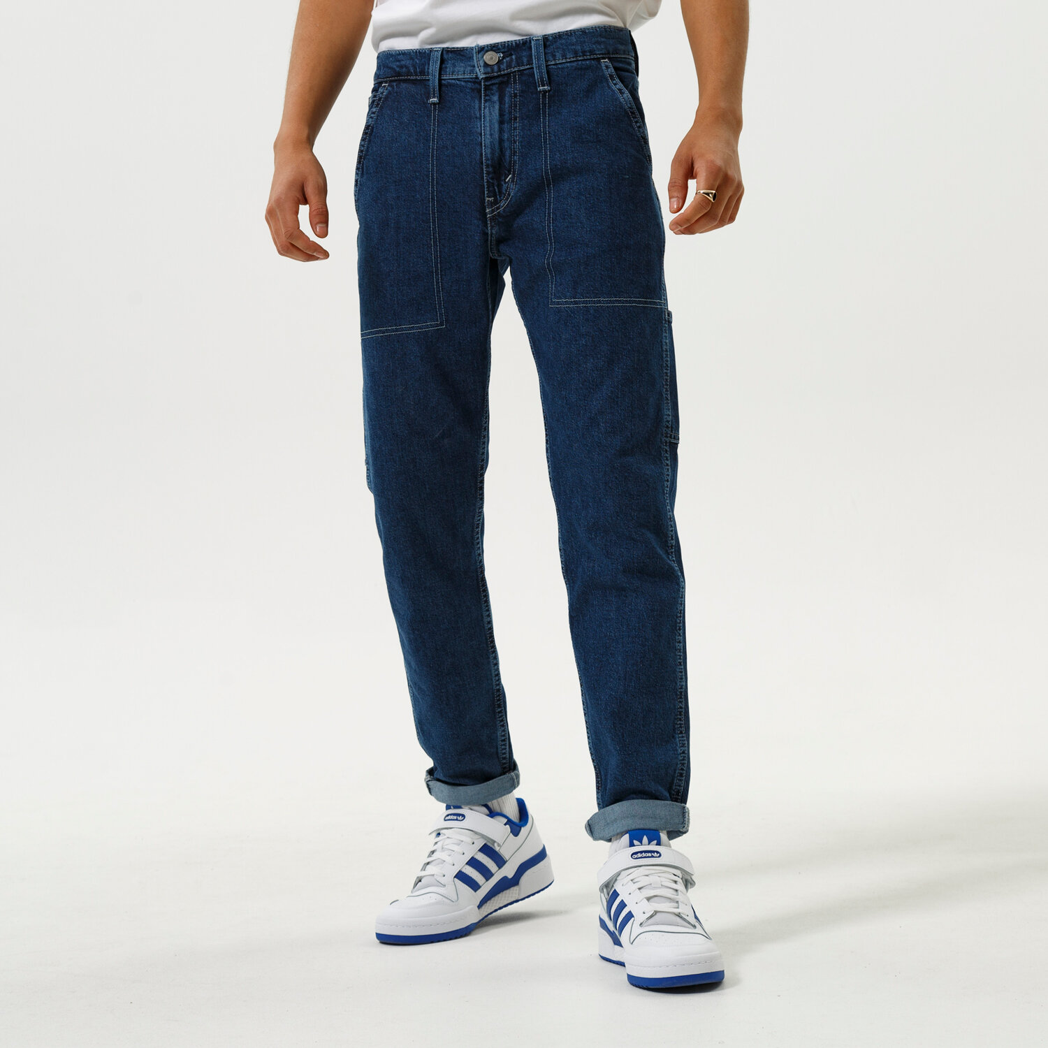 pánské kalhoty LEVI'S KALHOTY  502 HI BALL UTILITY A2051-0002 TMAVOMODRÁ