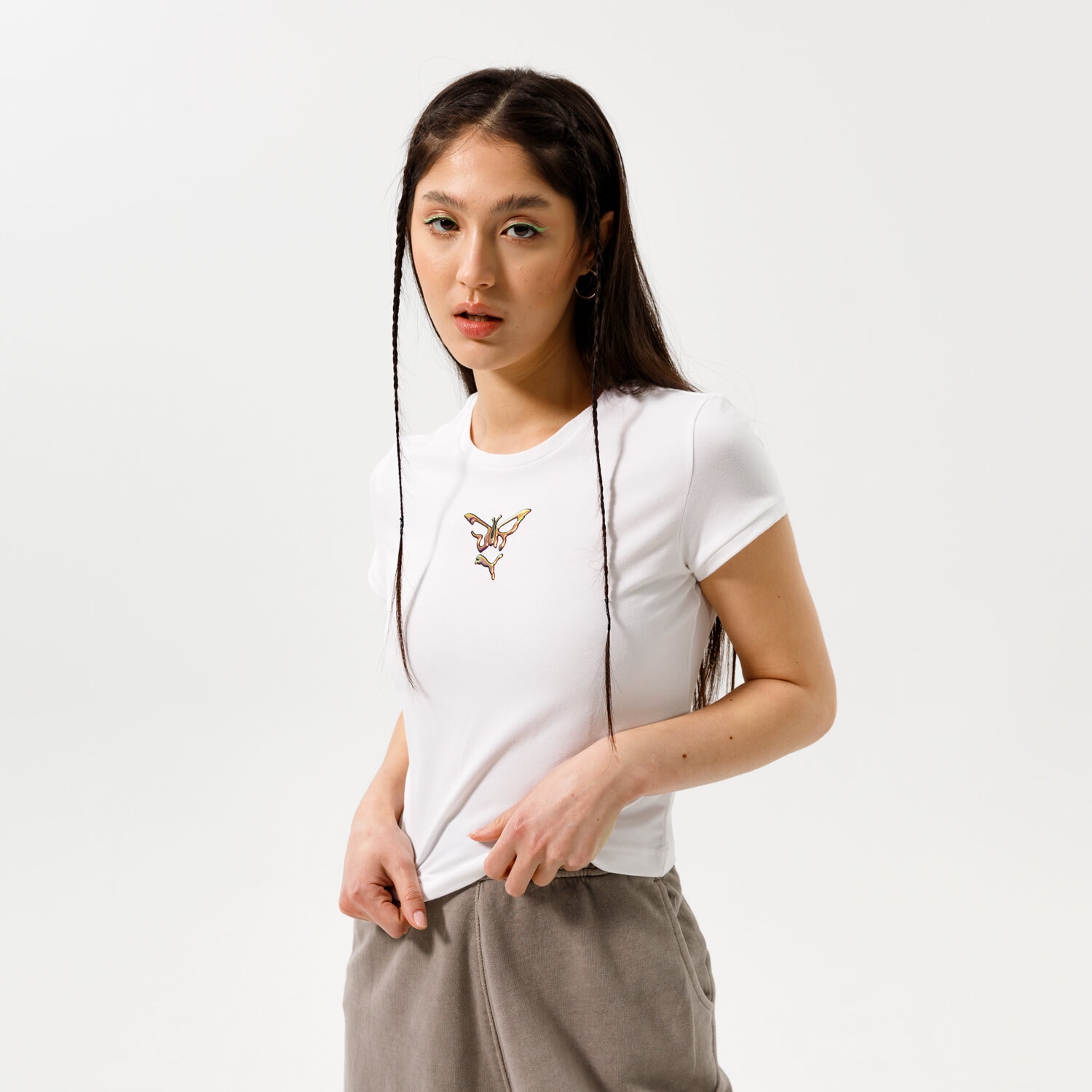 dámské tričko PUMA TRIČKO PUMA X DUA LIPA SLIM TEE 534737 02 BÍLÁ