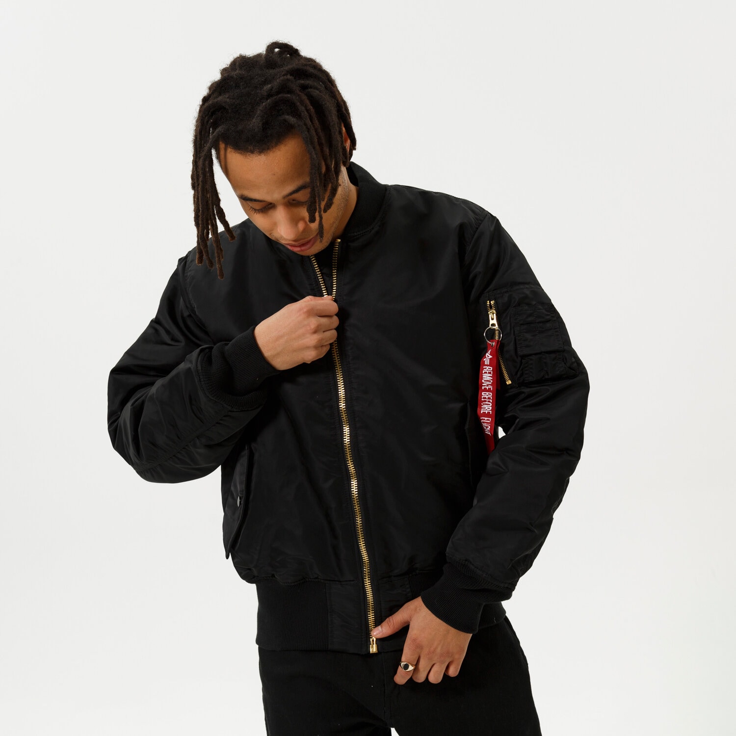 pánská zimní bunda ALPHA INDUSTRIES BUNDA MA-1 100101-03 ČERNÁ