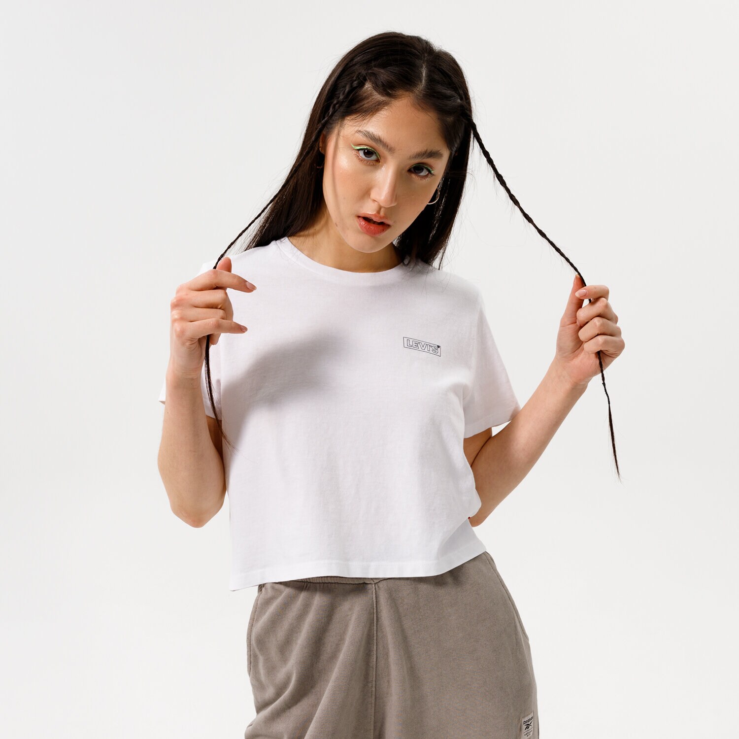 dámské tričko LEVI'S TRIČKO CROPPED JORDIE TEE A0785-0019 BÍLÁ