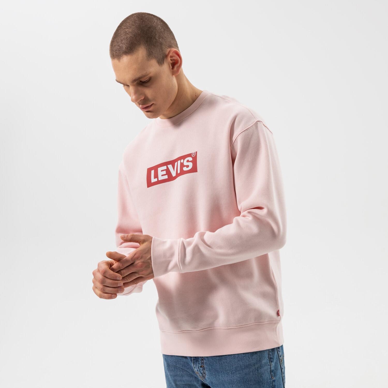 pánská mikina LEVI'S MIKINA T3 RELAXED GRAPHIC CREW 39134-0028 RŮŽOVÁ