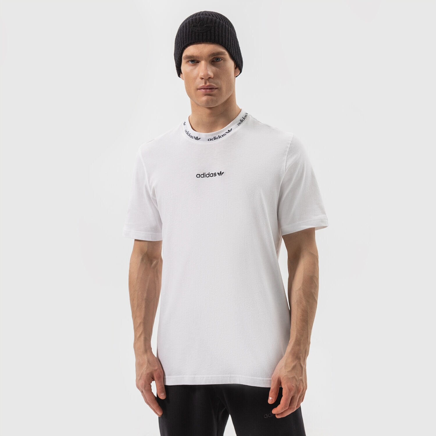 pánské tričko ADIDAS TRIČKO TREFOIL LINEAR RIB TEE HM2659 BÍLÁ