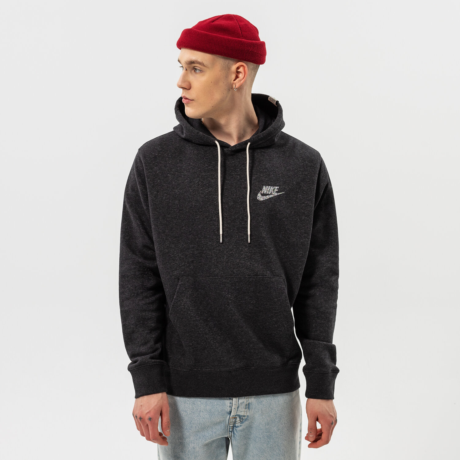 pánská mikina NIKE MIKINA S KAPUCÍ NSW REVIVAL FLC PO HOODIE C DM5624-010 ČERNÁ