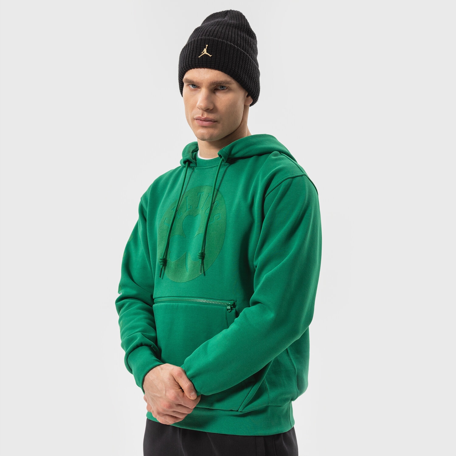 pánská mikina NIKE MIKINA S KAPUCÍ BOS M NK PO FLC CTS STMT NBA DB1518-312 ZELENÁ