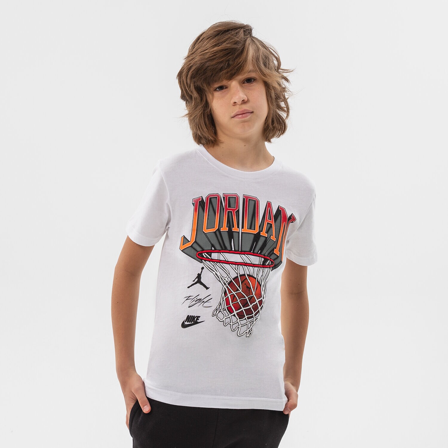 dětské tričko JORDAN TRIČKO HOOP STYLE TRIČKO JUNIOR BOY 95B231-001 BÍLÁ