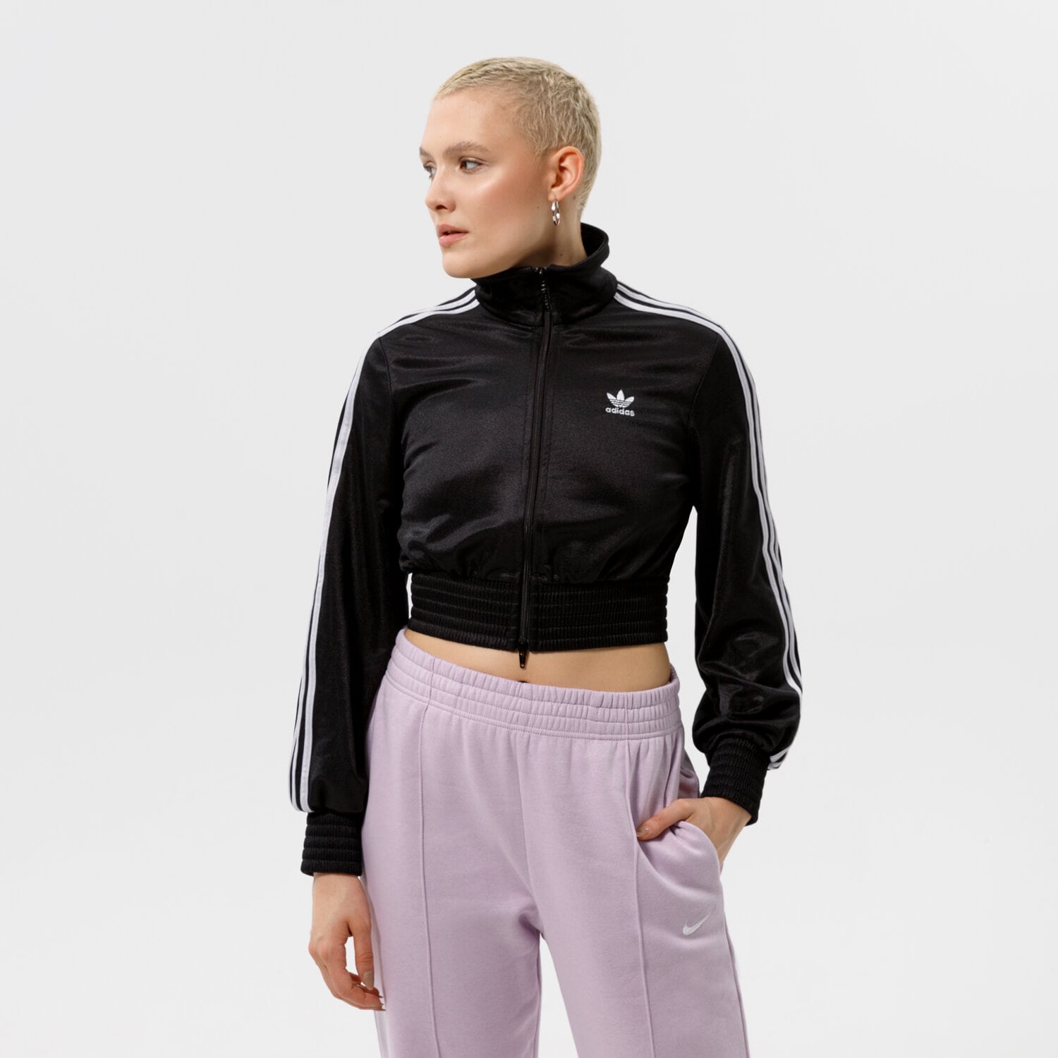dámská mikina ADIDAS MIKINA ROZEPÍNACÍ TRACK TOP HF7535 ČERNÁ