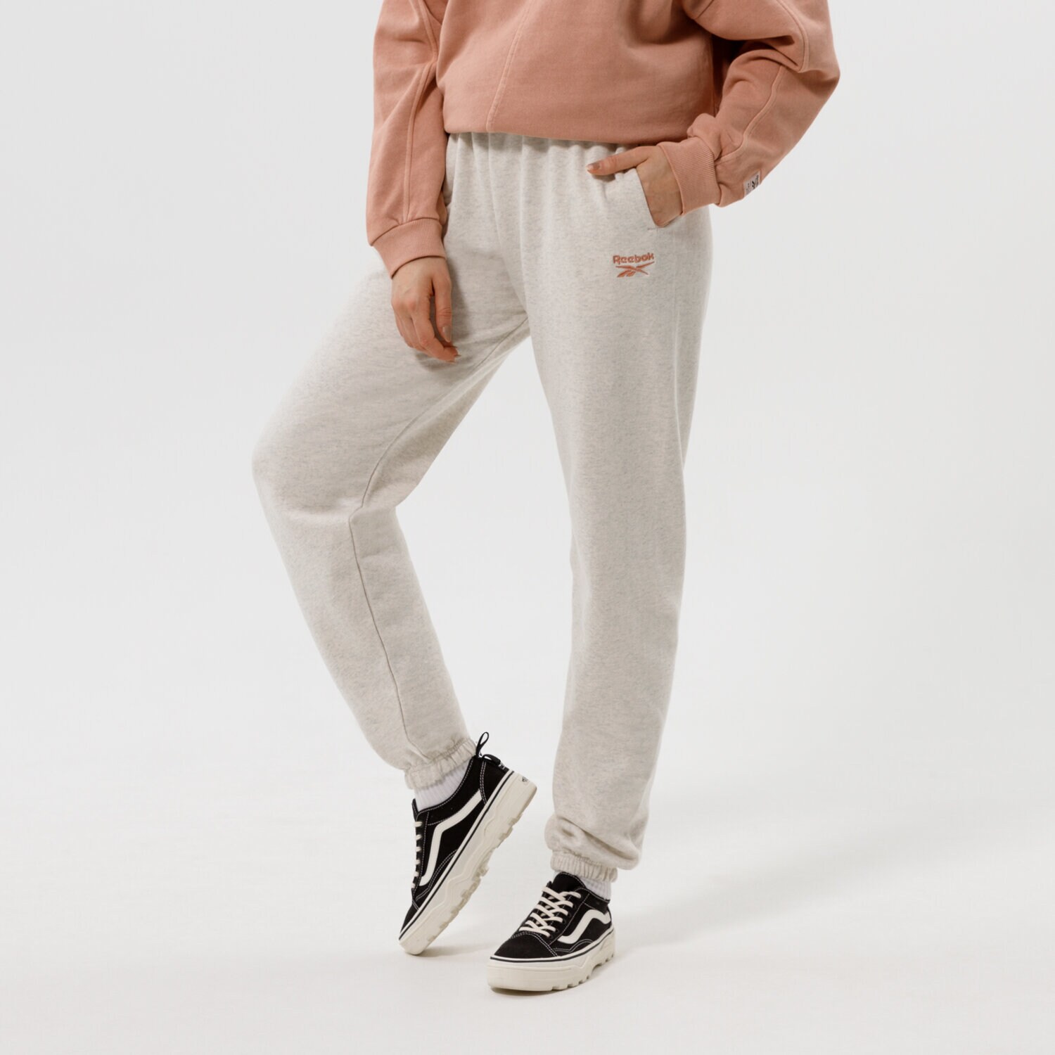 dámské kalhoty REEBOK KALHOTY  CL PF SM LOGO FT PANT H49252 BÍLÁ