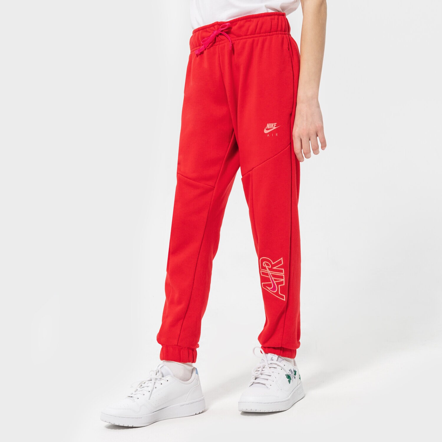 dětské kalhoty NIKE KALHOTY  G NSW AIR FT PANT GIRL DM8373-657 ČERVENÁ