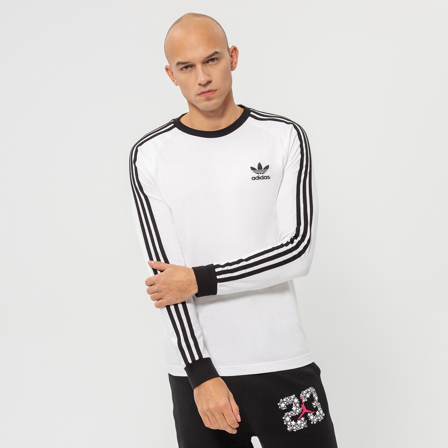 pánské tričko ADIDAS TRIČKO 3-STRIPES LS T GN3477 BÍLÁ