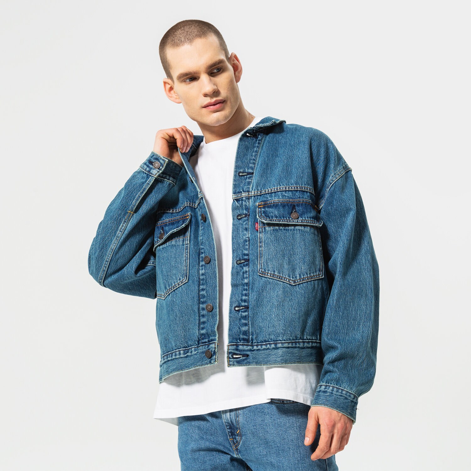Přechodná bunda pánská (podzimní, jarní) LEVI'S BUNDA STAY LOOSE TYPE 2 A1988-0000 MODRÁ