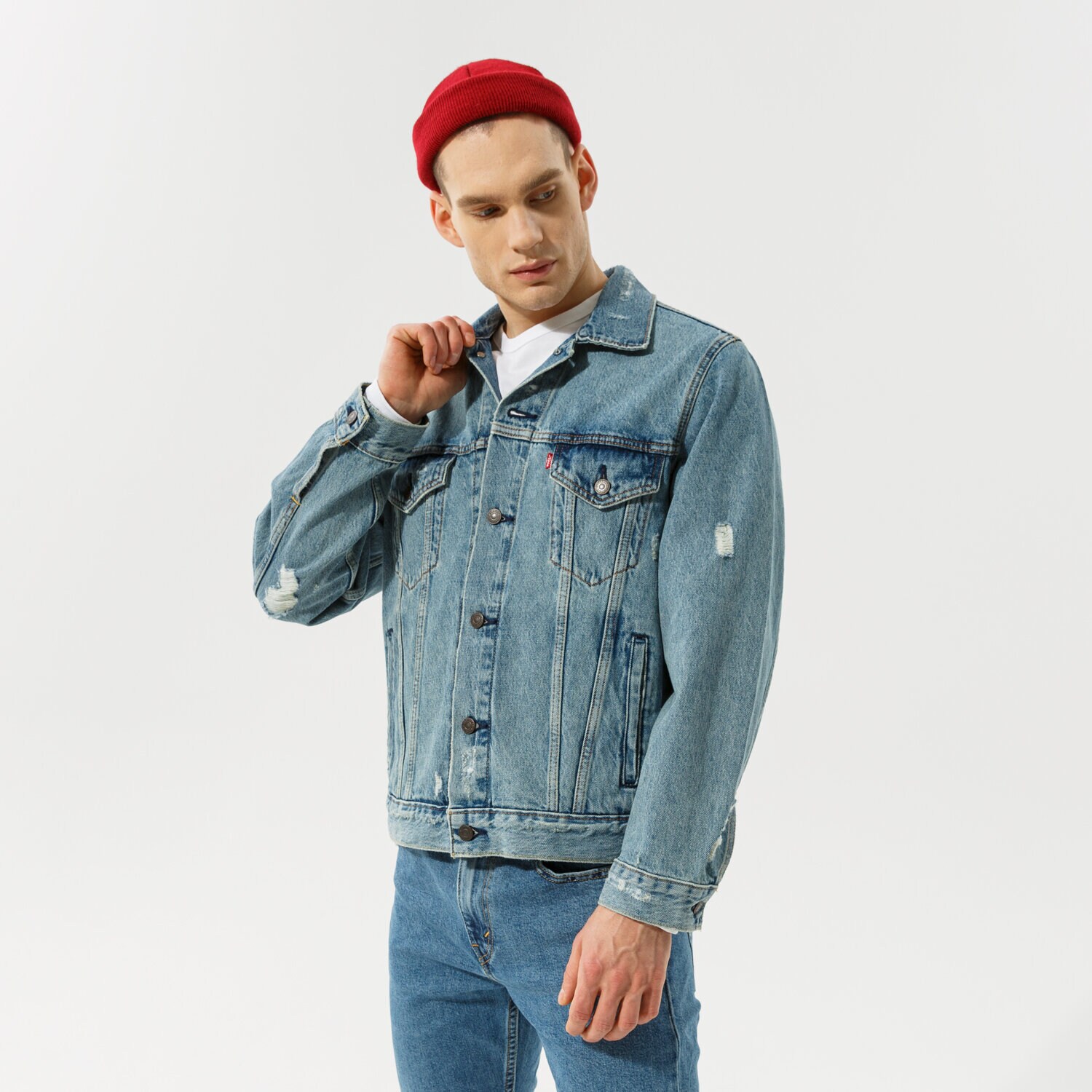 Přechodná bunda pánská (podzimní, jarní) LEVI'S BUNDA VINTAGE FIT TRUCKER JKT 85248-0013 MODRÁ
