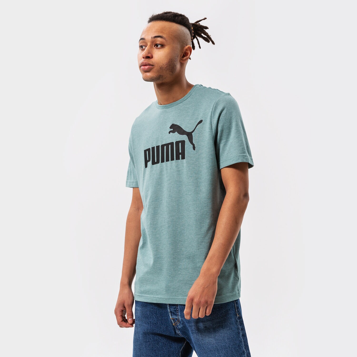 pánské tričko PUMA TRIČKO ESS HEATHER TEE 58673650 MODRÁ