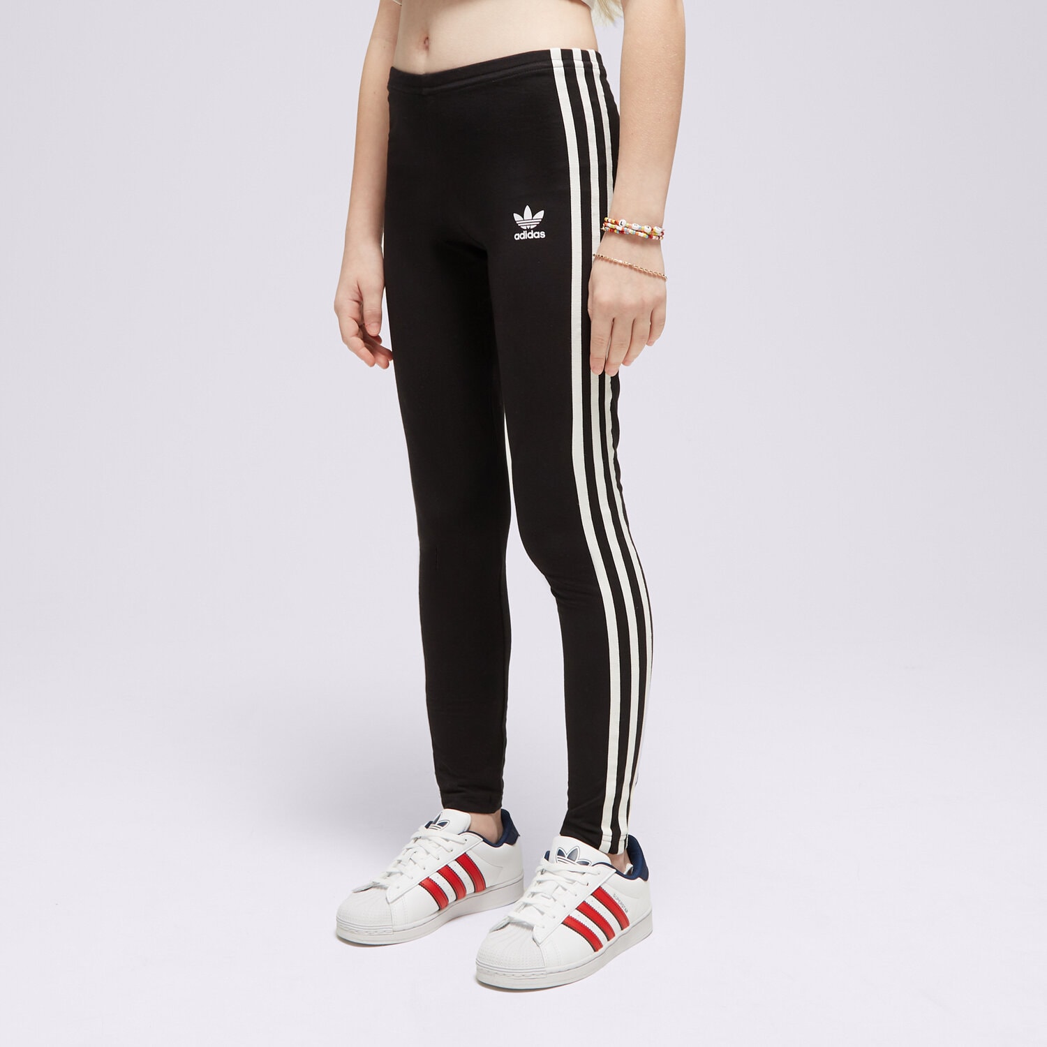 dětské kalhoty ADIDAS GIRLS' 3 STRIPES LEGGINGS JUNIOR G HD2025 ČERNÁ