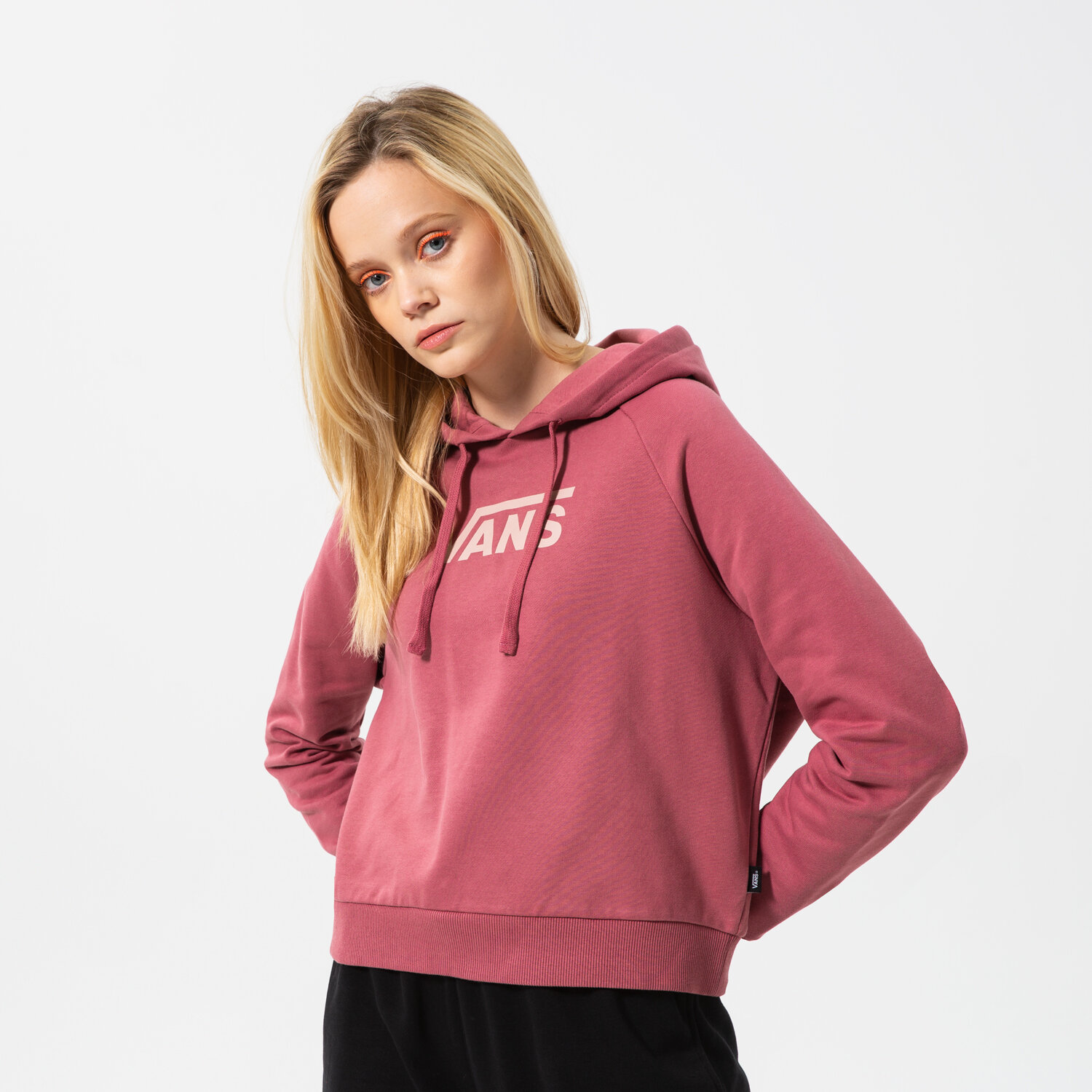 dámská mikina VANS MIKINA S KAPUCÍ WM FLYING V FT BOXY HOODIE VN0A4BG3YRT1 BORDOVÁ