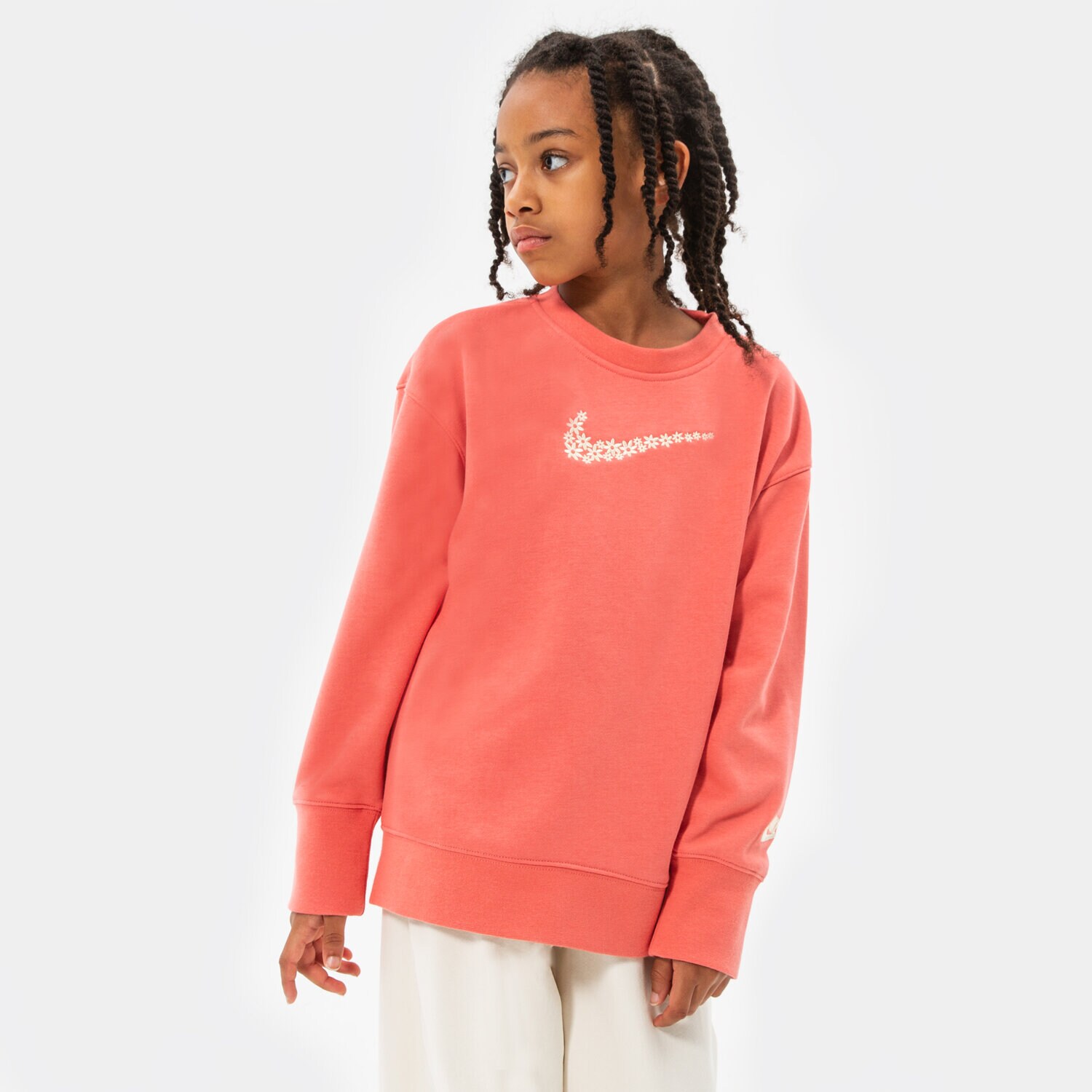 dětská mikina NIKE MIKINA G NSW FT BF CREW GIRL DM8210-603 RŮŽOVÁ