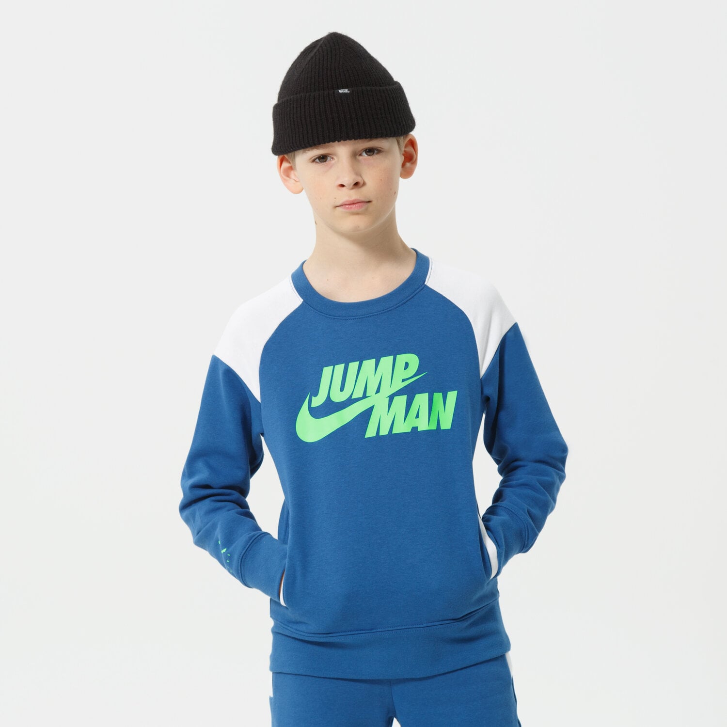 dětská mikina NIKE MIKINA S KAPUCÍ B NSW HBR STMNT HOODED PO BOY DM8092-407 MODRÁ