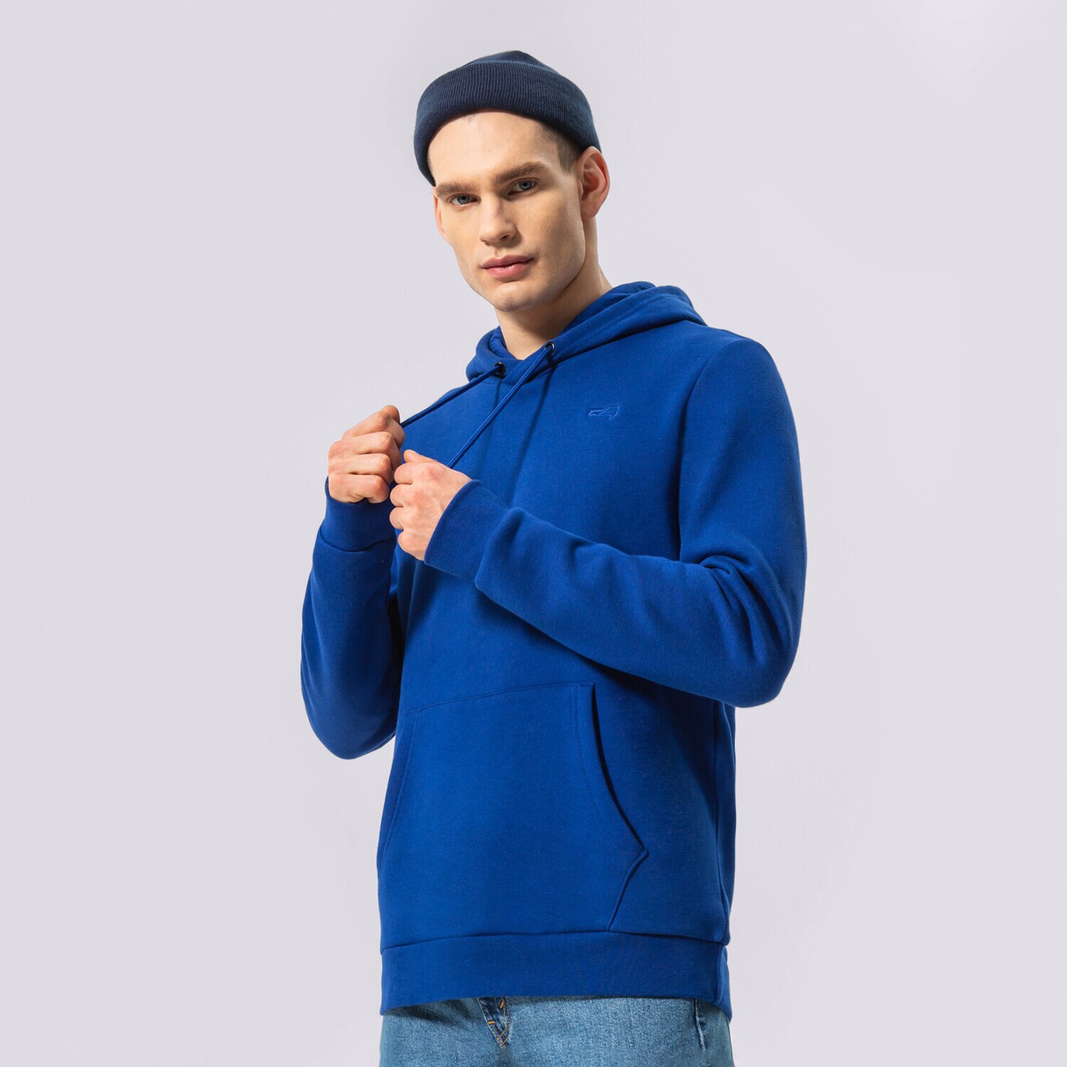pánská mikina CONFRONT MIKINA S KAPUCÍ ESSENTIAL CF122BLM91003 TMAVOMODRÁ